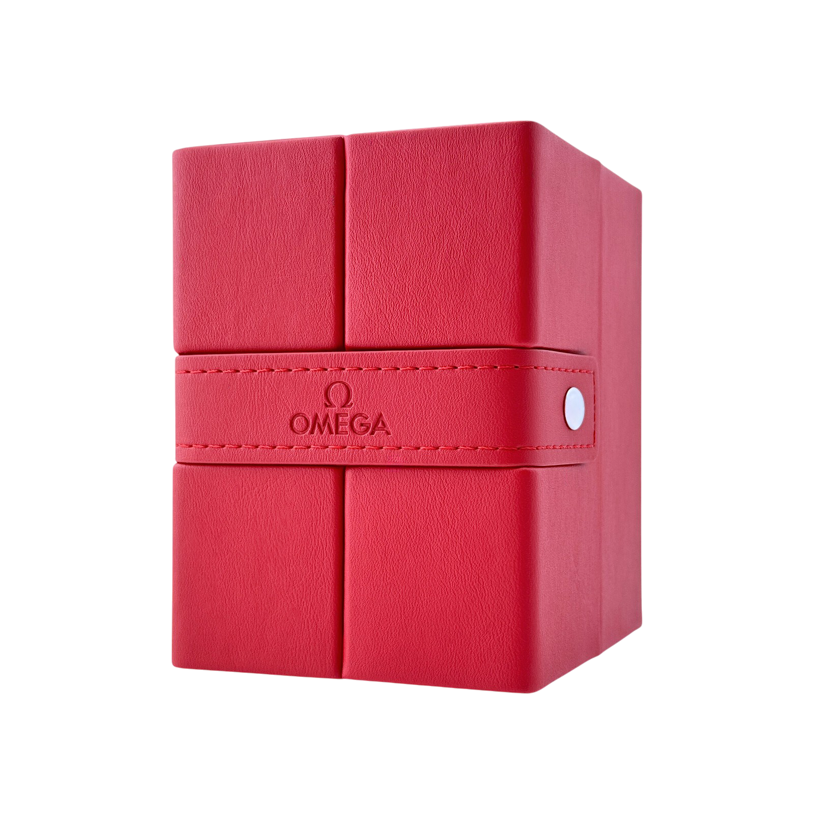 Omega Uhrenetui Etui Reiseetui Reisebox Box Rot travel pouch case red