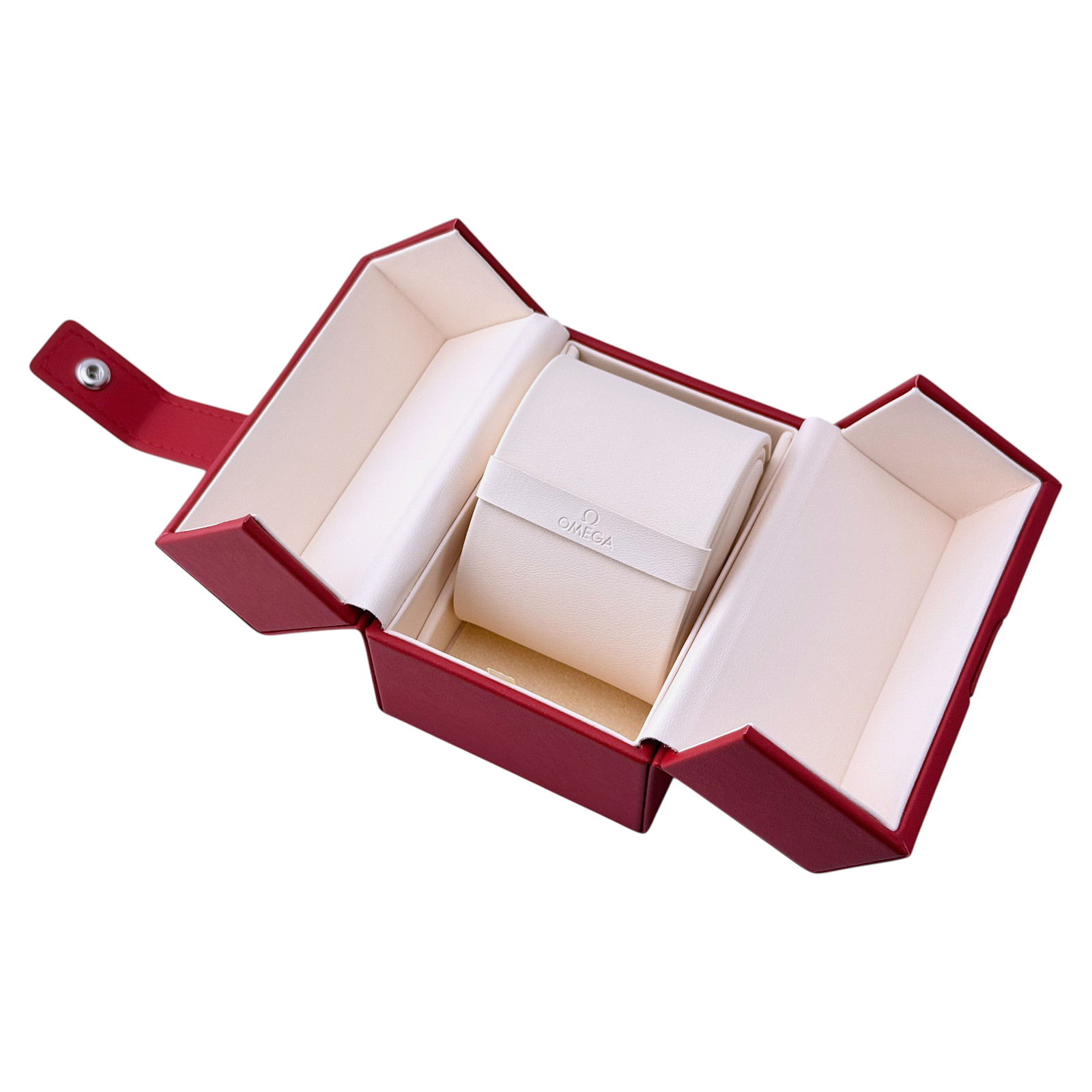 Omega Uhrenetui Etui Reiseetui Reisebox Box Rot travel pouch case red