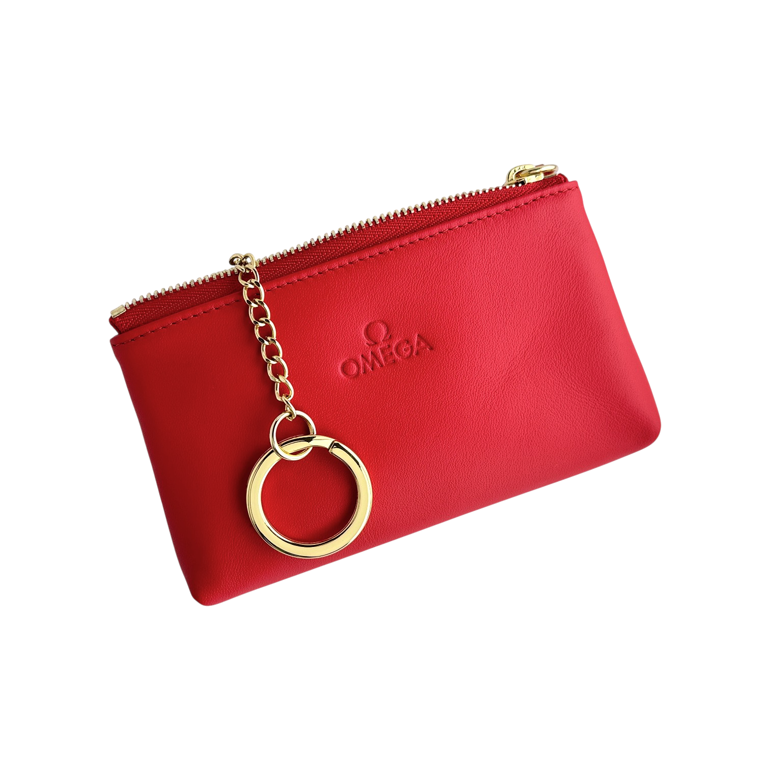 Omega Portemonnaie Brieftasche Geldbeutel Etui Rot wallet red