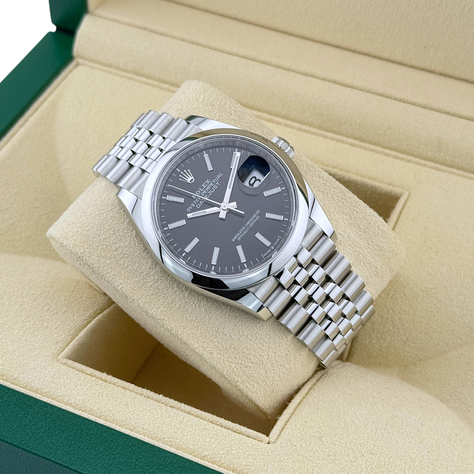 Rolex Oyster Datejust 36 Jubilee Herrenuhr Automatik Schwarz black dial 126200