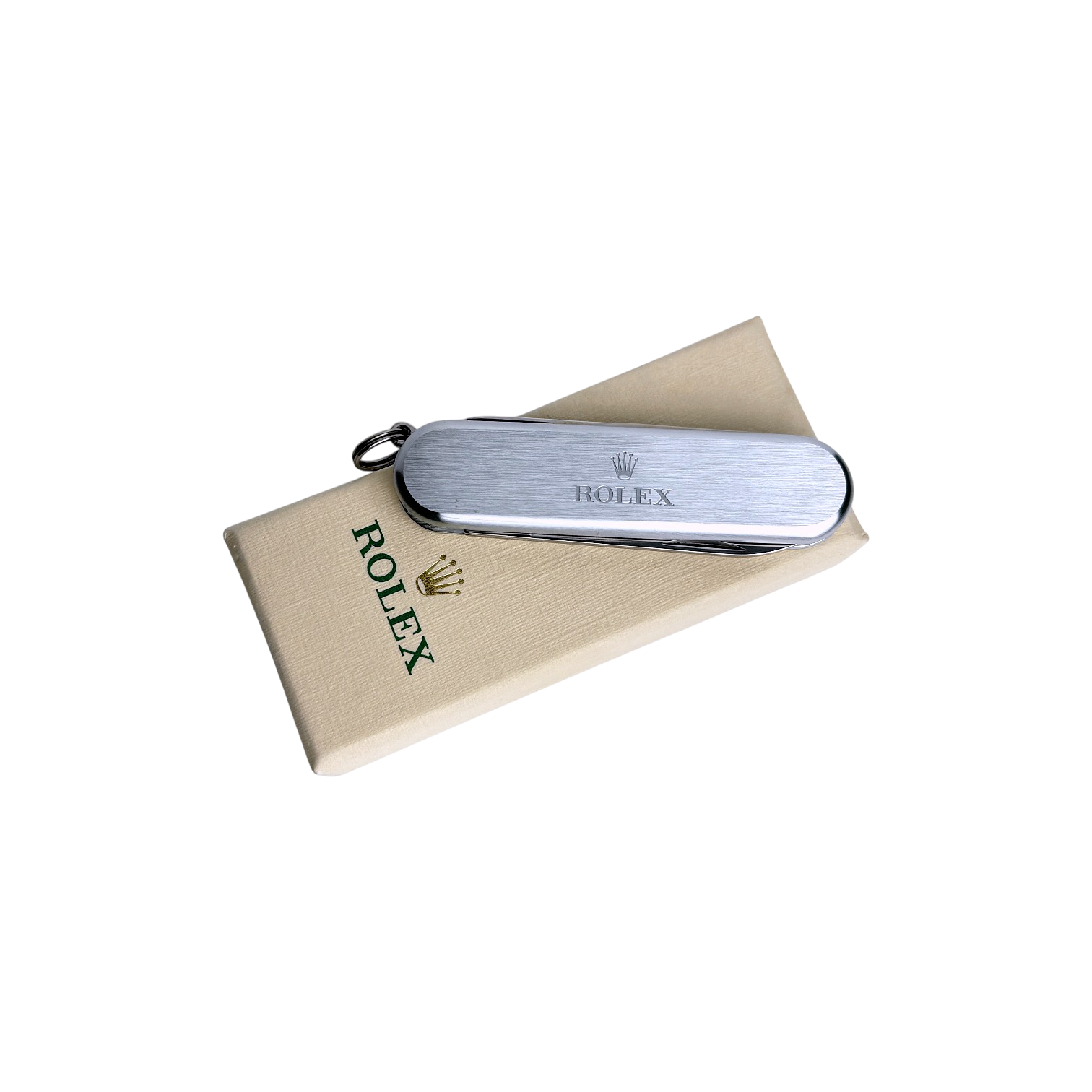 Rolex Taschenmesser Messer in Silber Edelstahl pocket knife in silver