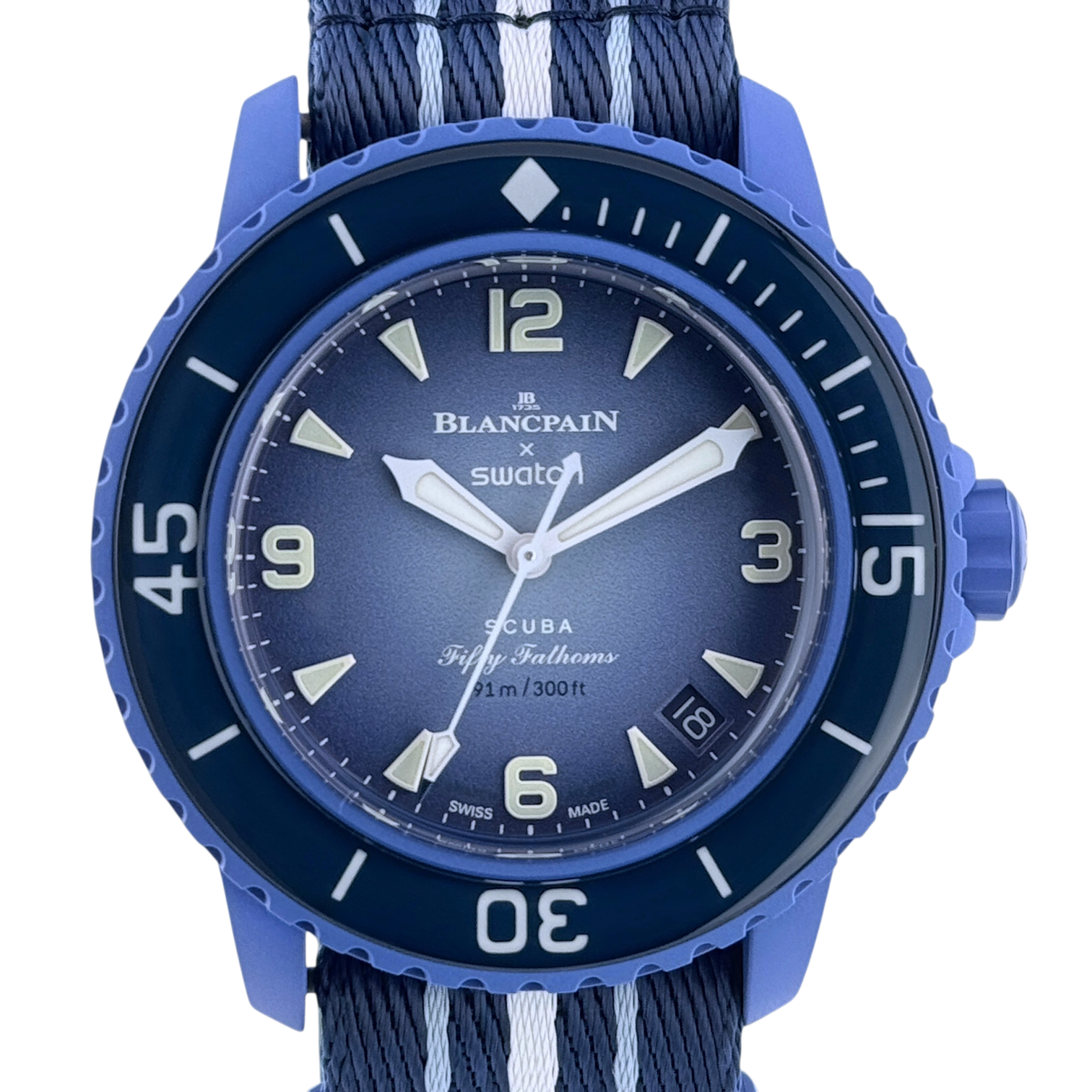 Swatch x Blancpain Scuba Fifty Fathoms Atlantic Ocean Armbanduhr SO35A100