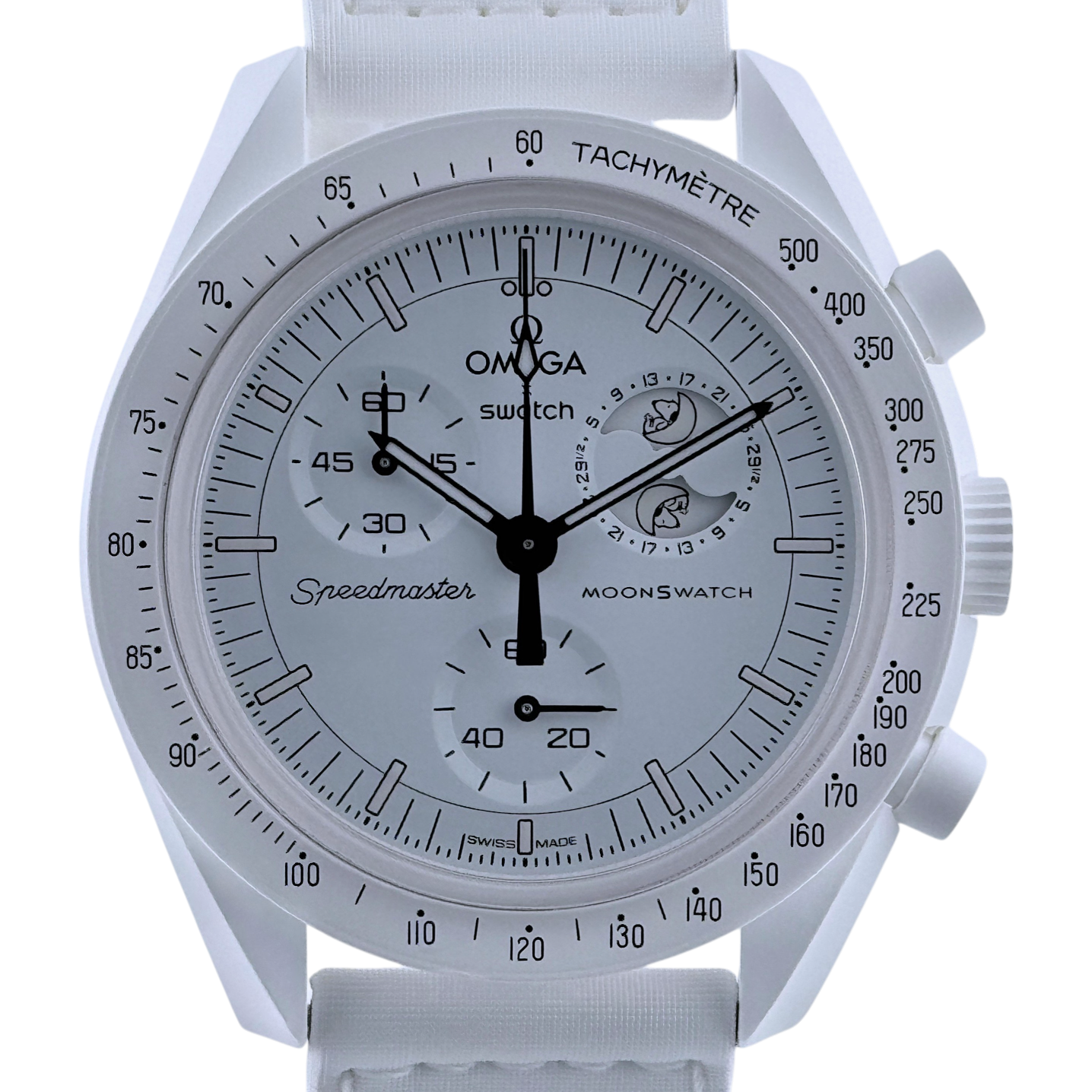 Swatch x Omega MoonSwatch mission to the Moonphase Full Moon 'Snoopy' SO33W700