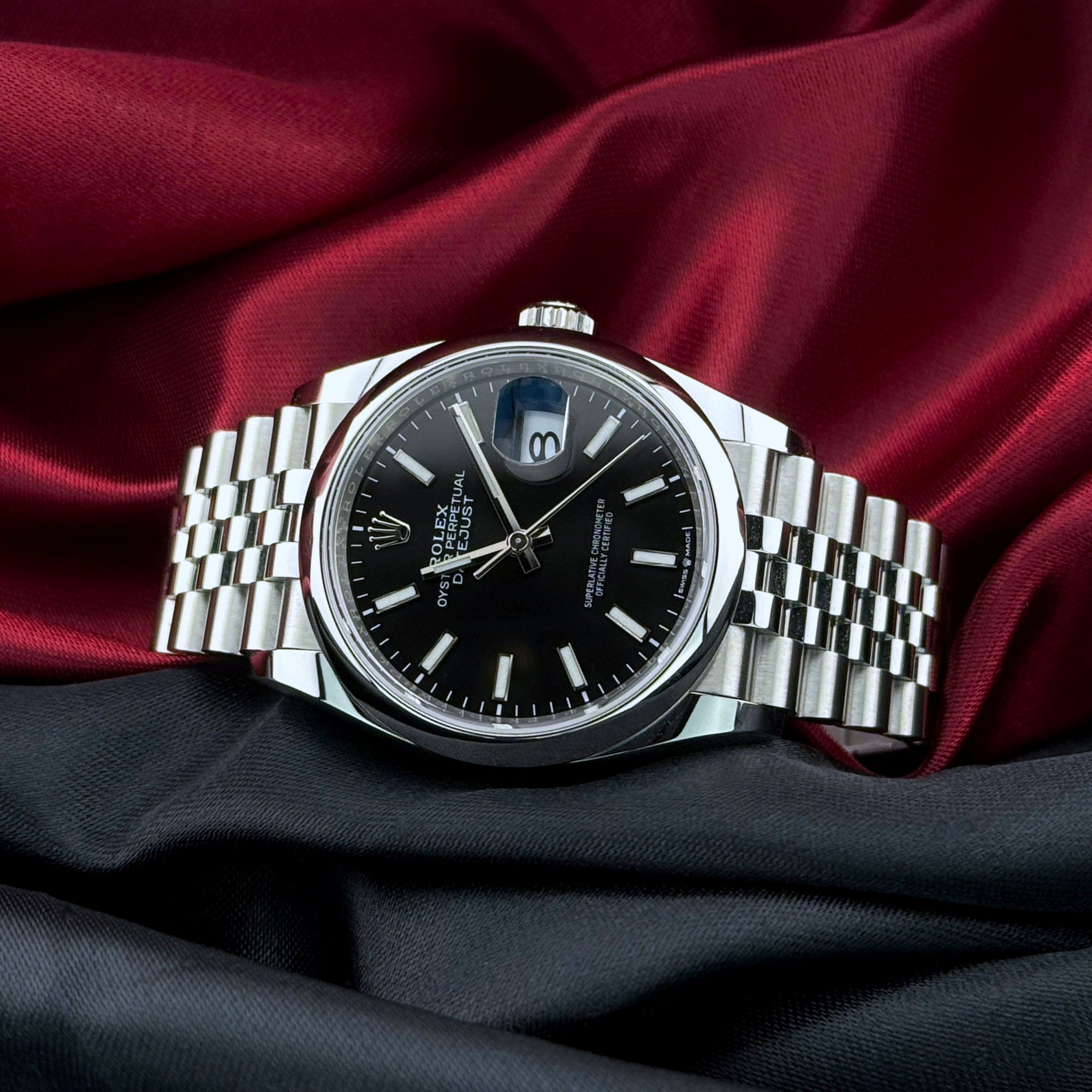 Rolex Oyster Datejust 36 Jubilee Schwarz Black Dial Herrenuhr Automatik 126200