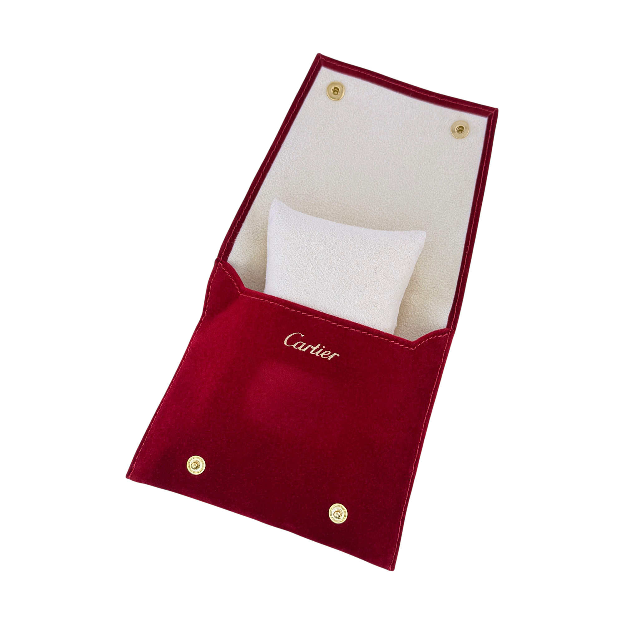 Cartier Uhrenetui Stoffetui Reiseetui Etui Rot service travel case pouch red