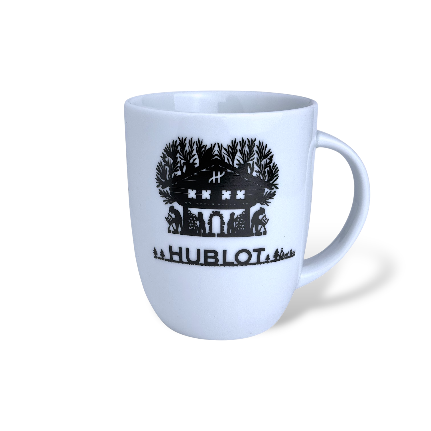 Hublot Porzellantasse Kaffeetasse Teetasse mit Henkel Weiß 