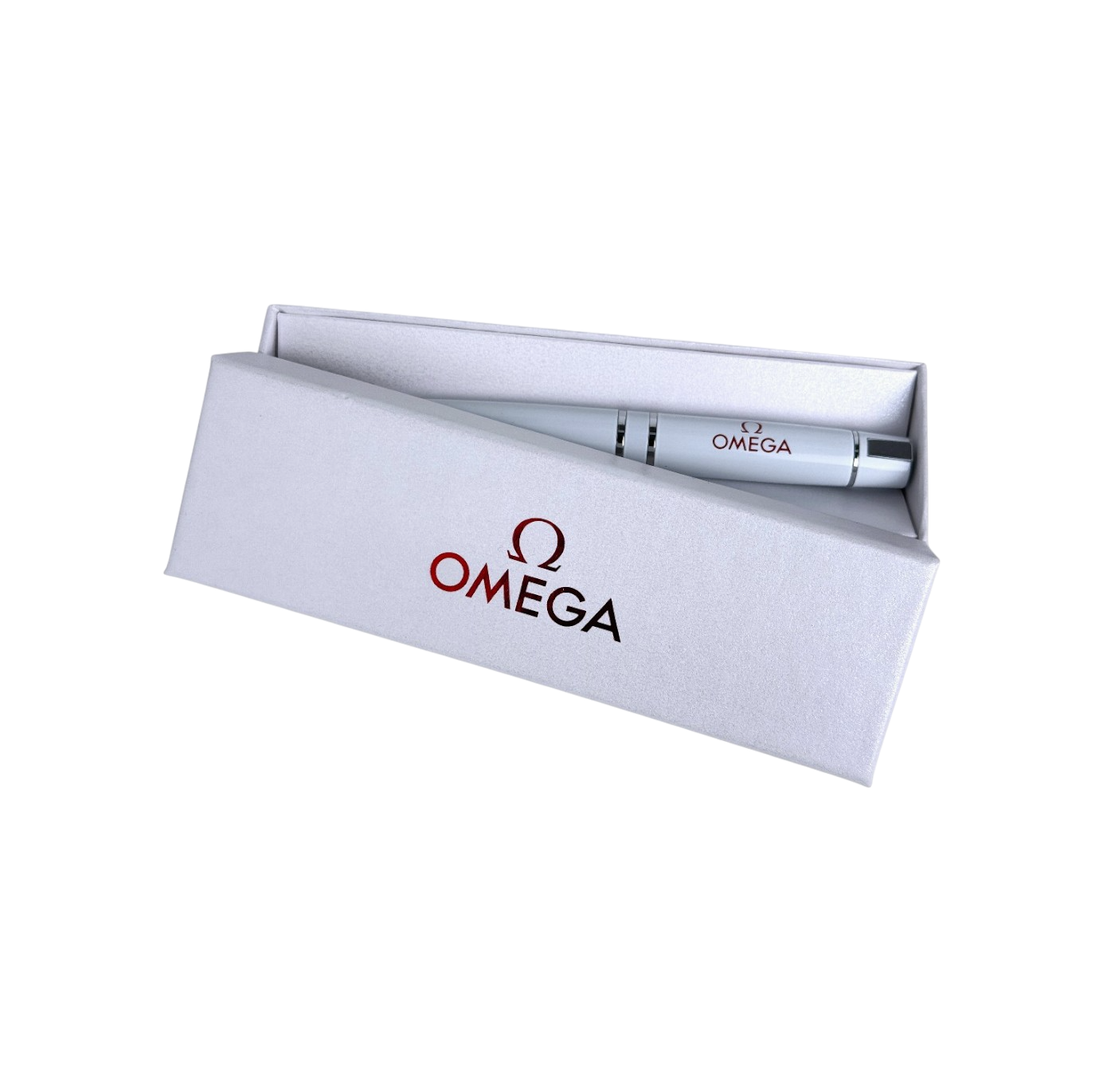 Omega Kugelschreiber Kuli Stift Schreiber Weiß