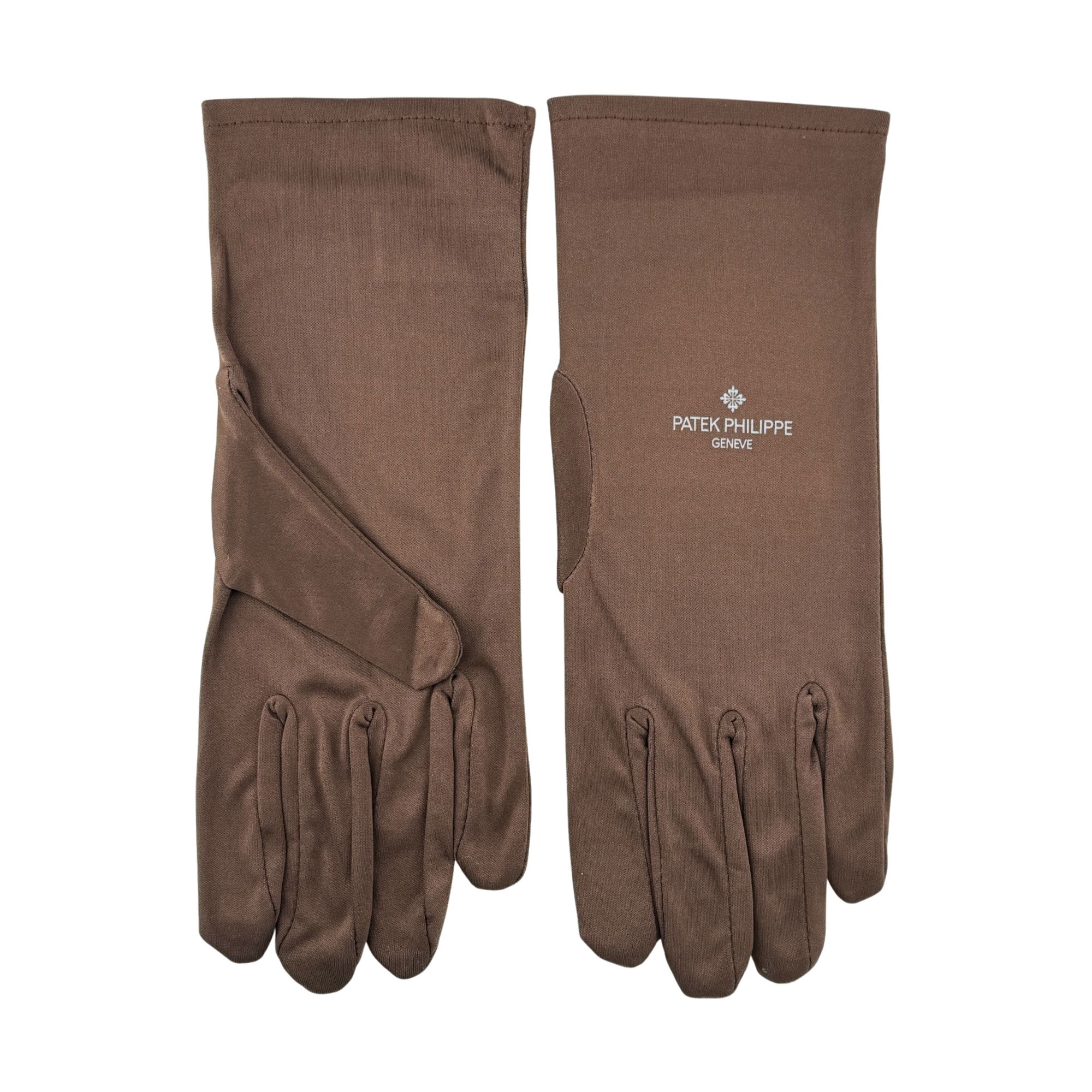 Patek Philippe Juwelier Handschuhe Polyester gloves Braun brown Größe size S