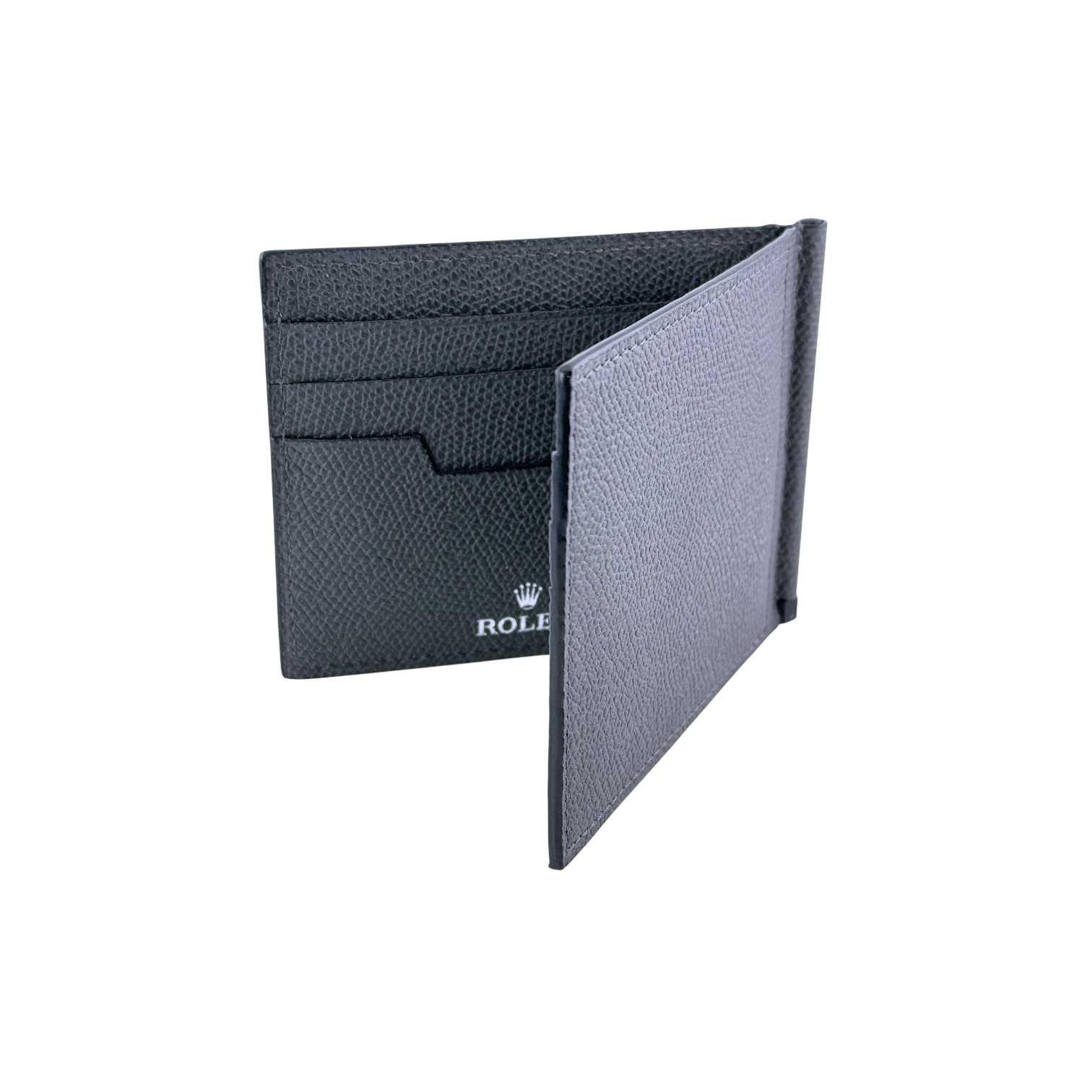 Rolex Leder Portemonnaie Brieftasche Geldbeutel mit Geldclip Grau wallet leather