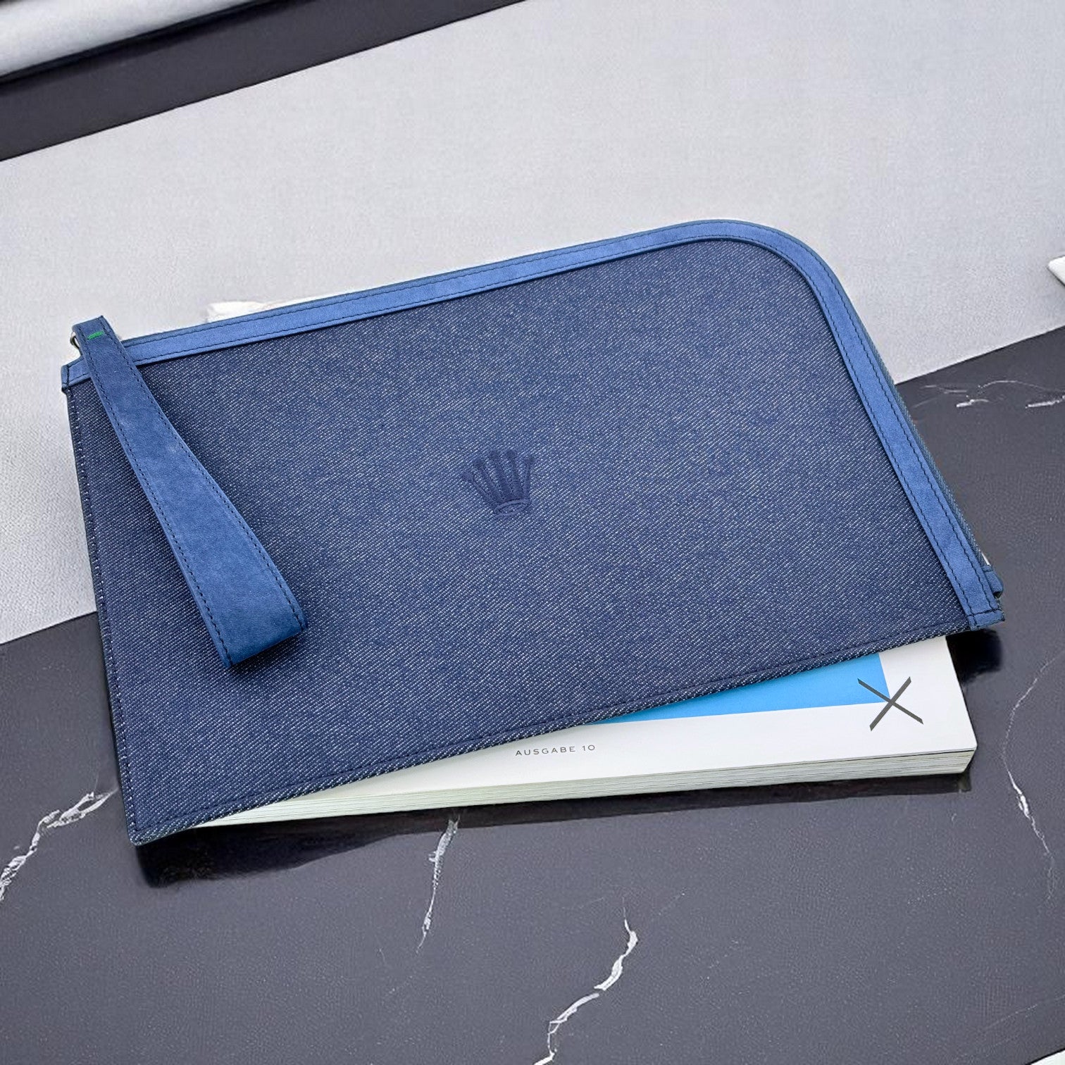 Rolex Tasche Handtasche Tablettasche Beutel Blau purse bag blue
