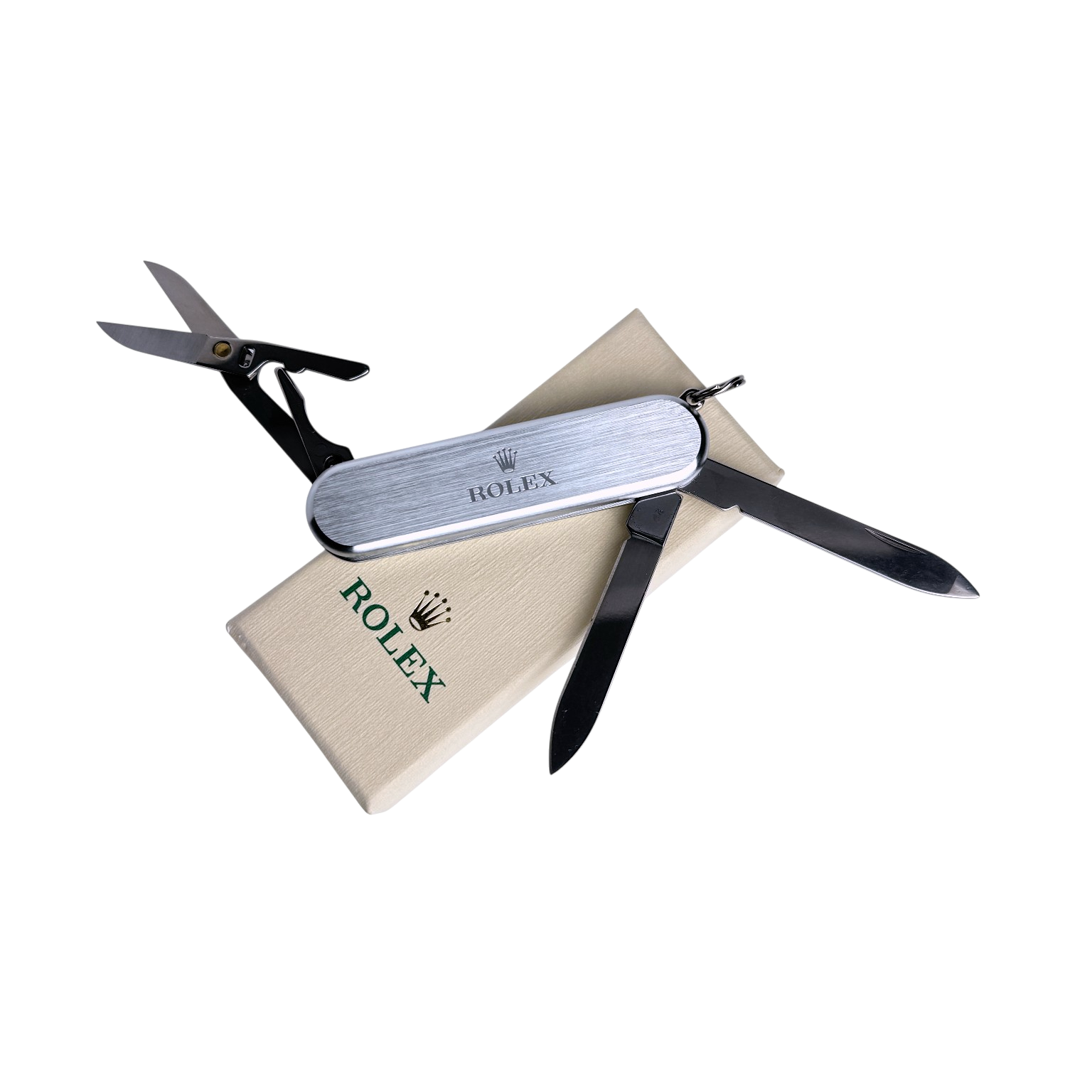 Rolex Taschenmesser Messer in Silber Edelstahl pocket knife in silver