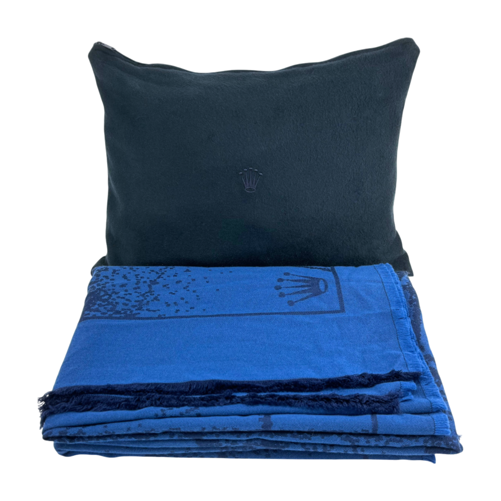 Rolex Wohndecke Couchdecke Decke 100% Wolle Blau blanket blue wool