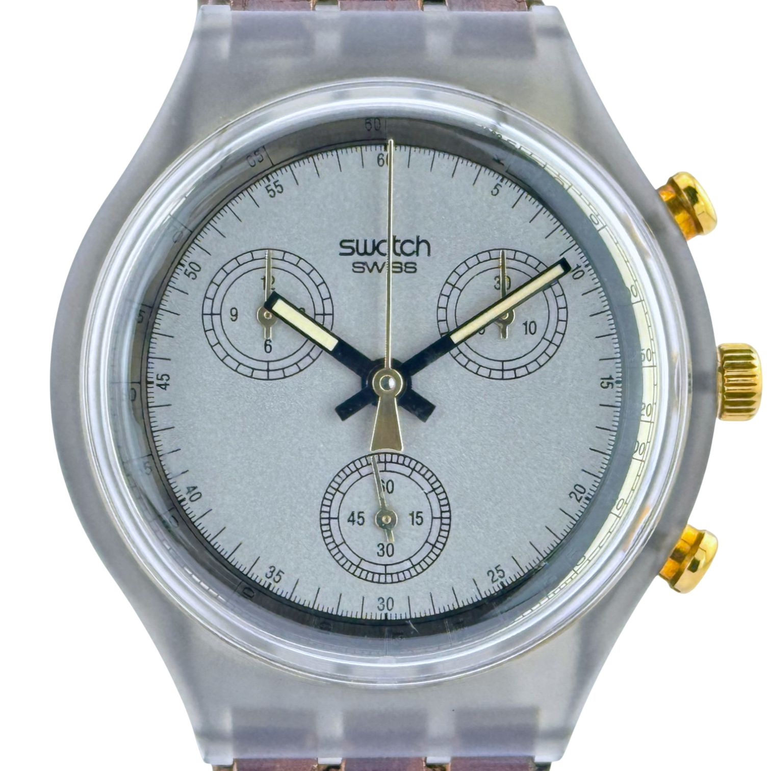 Swatch Chrono vintage 90er Goldfinger Herrenuhr Chronograph men´s watch SCM100