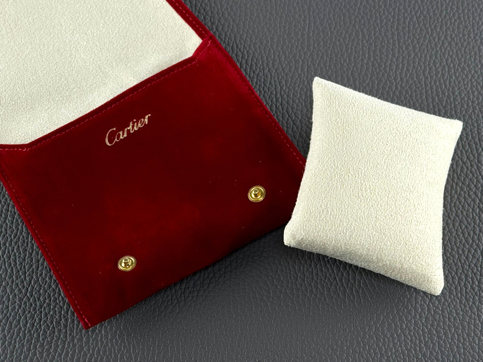 Cartier fabric watch case red