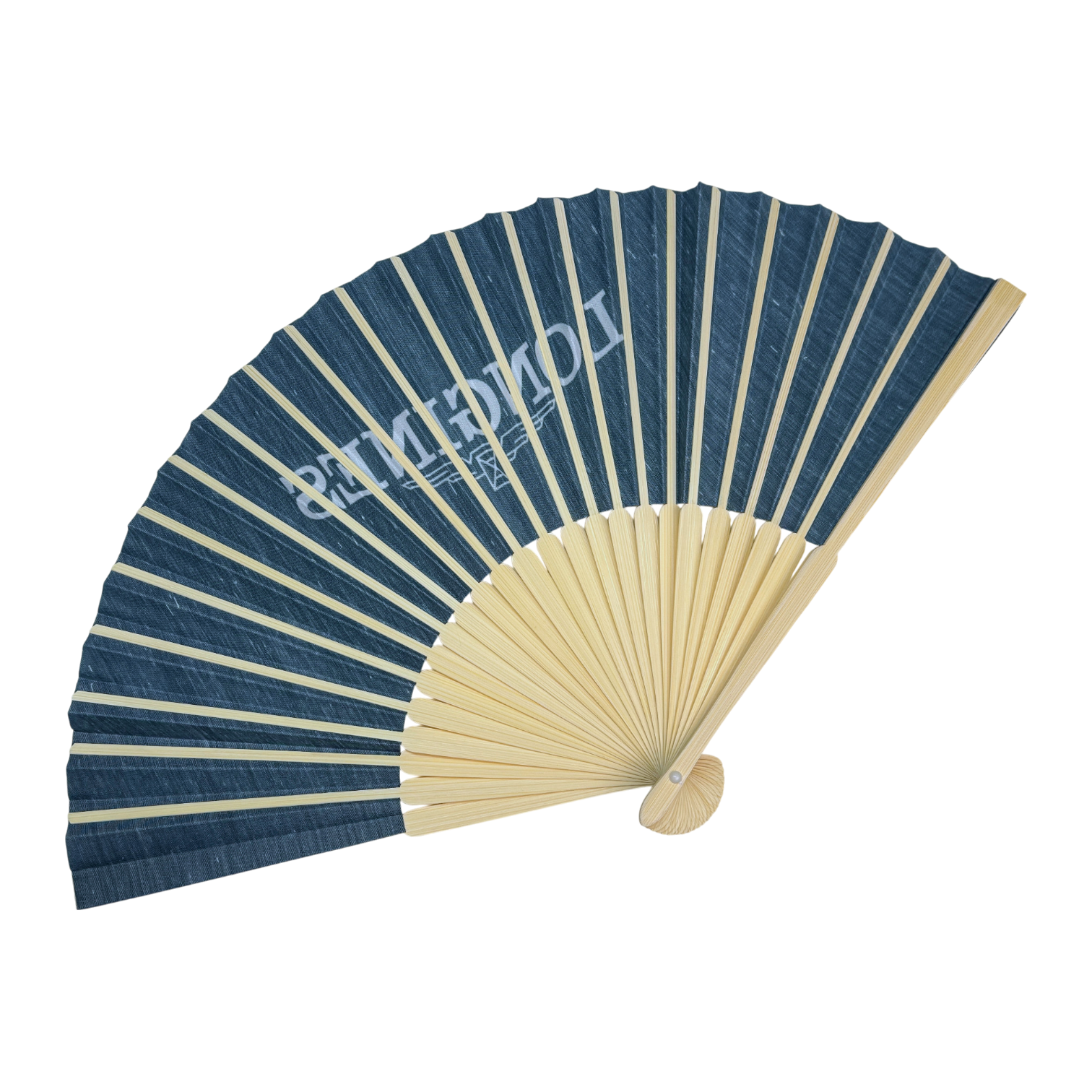 Longines Fächer Holzfächer Handfächer Blau wooden hand fan blue