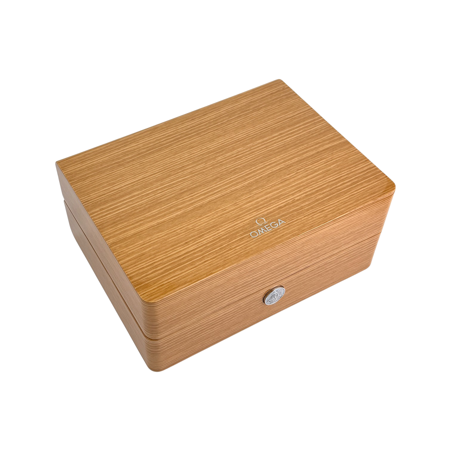 Omega Holz Uhrenbox Box Umkarton Braun wood watch box brown