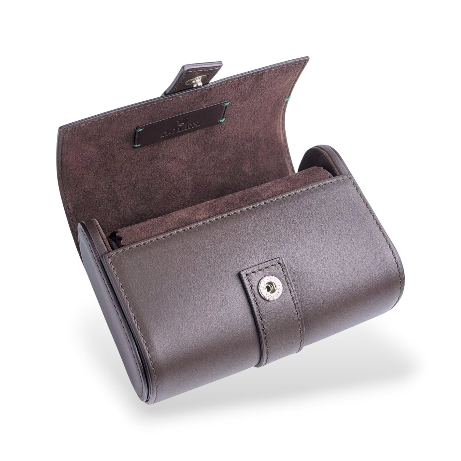 Rolex 2er-Uhrenetui Etui Reiseetui Leder Braun mit Umkarton