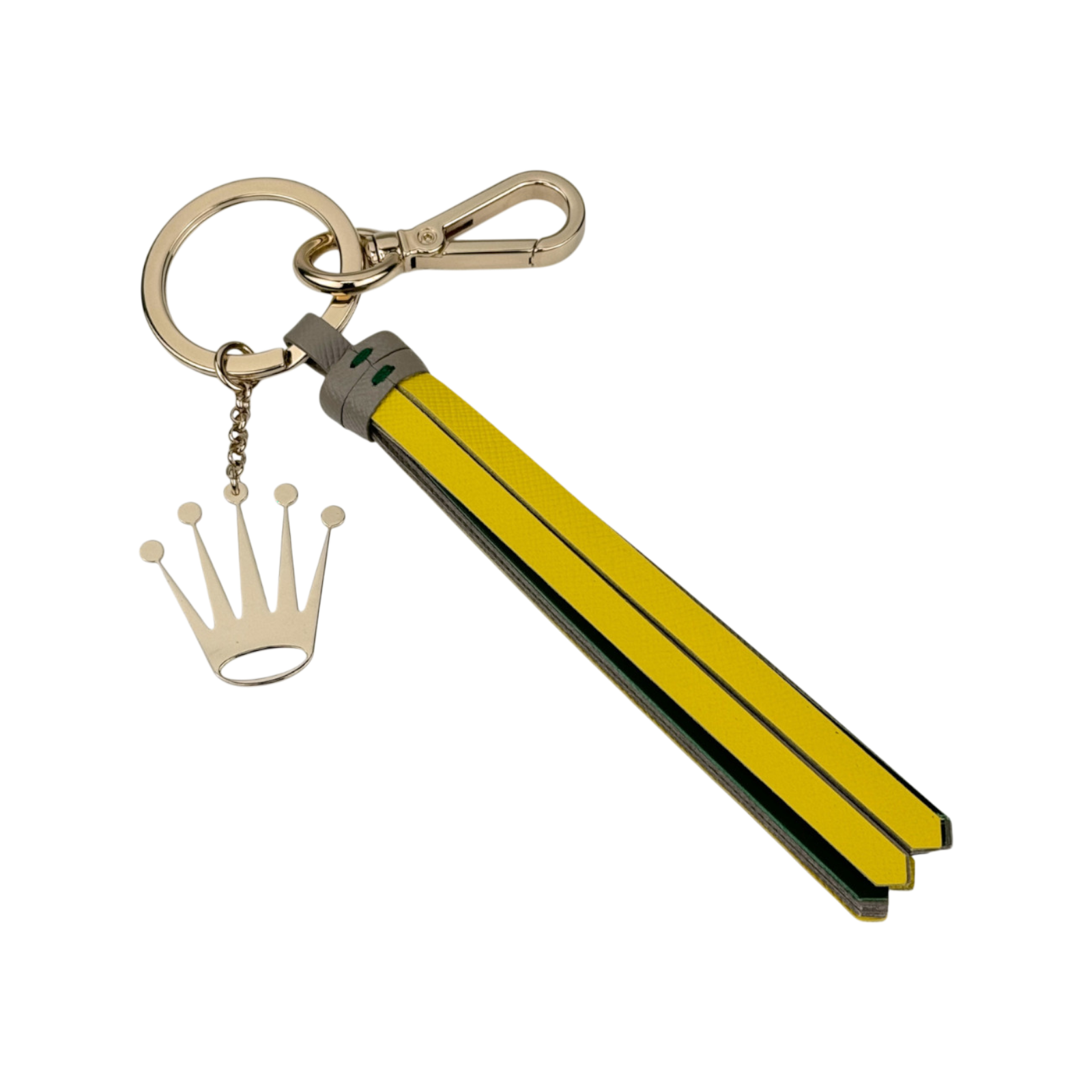 Rolex Schlüsselanhänger Anhänger Gelb Grau keyring keychain key holder yellow