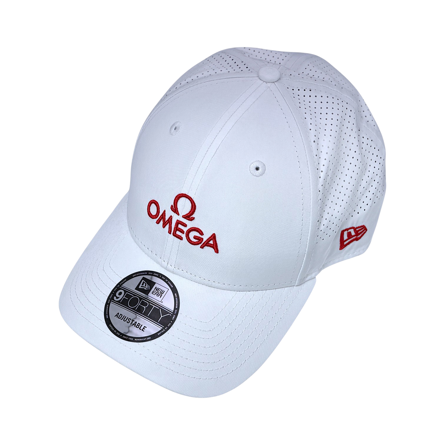 Omega X New Era Cap Golf Kappe Mütze Hut Weiß 100 % Polyester baseballhat hat