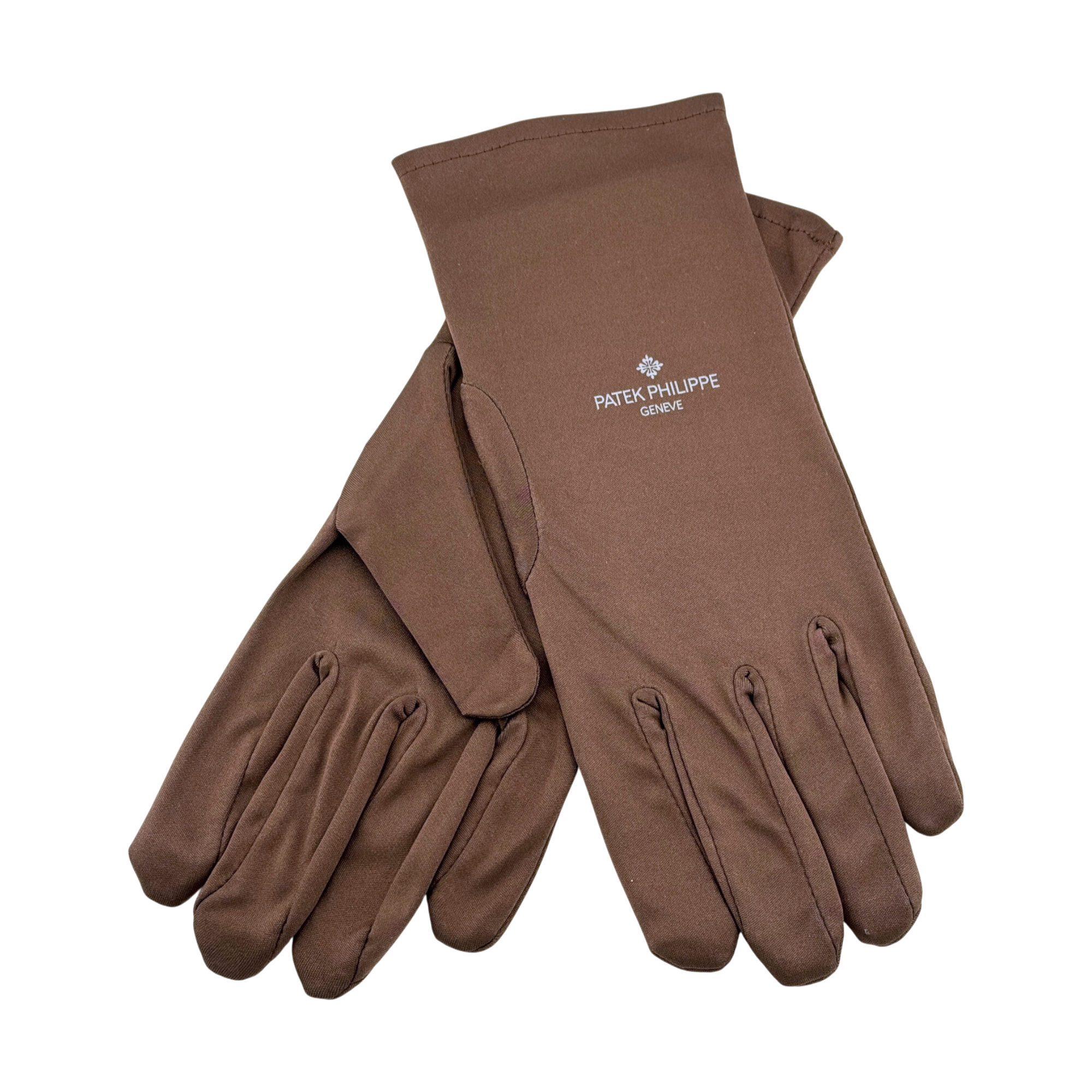 Patek Philippe Juwelier Handschuhe Polyester gloves Braun brown Größe size S