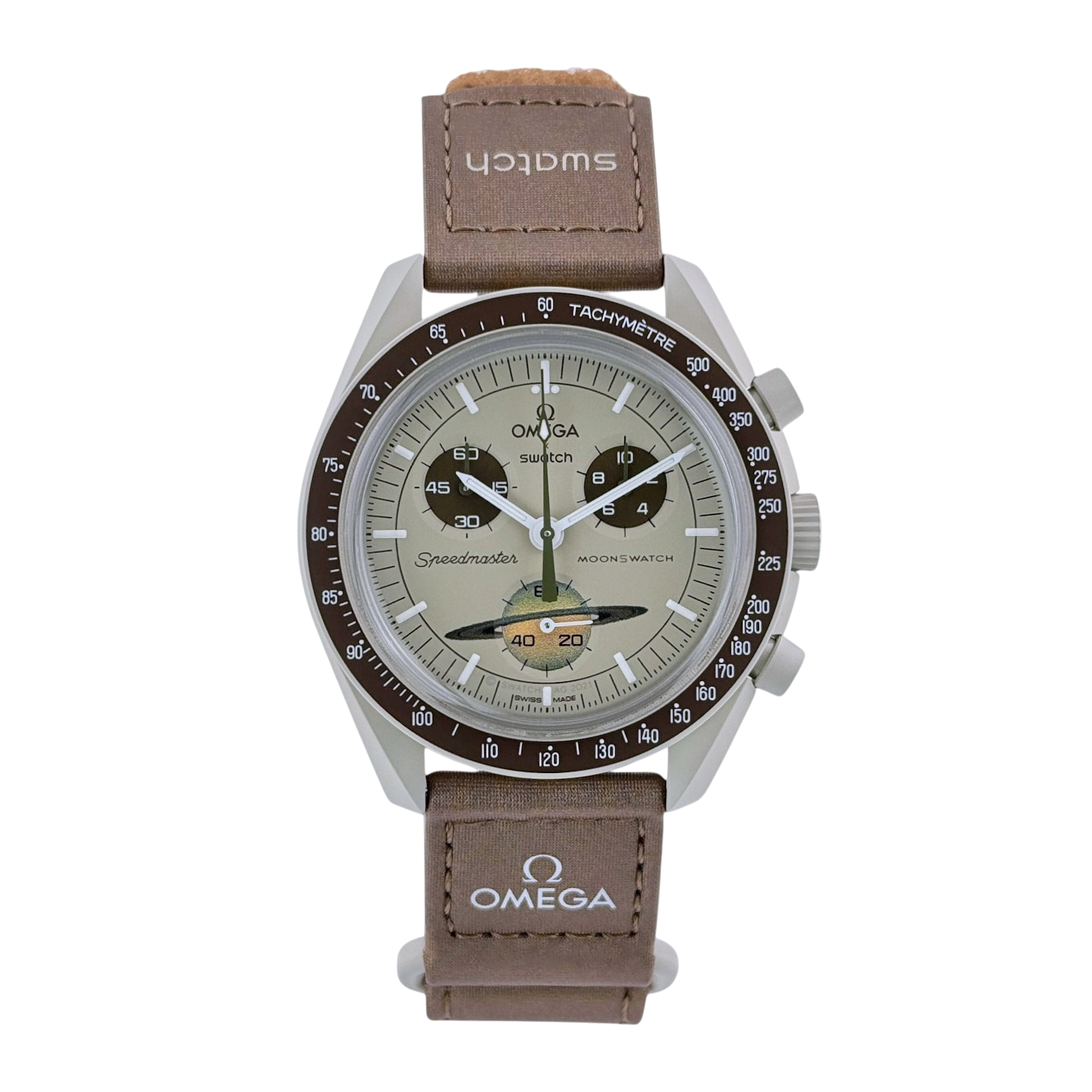 Swatch x Omega MoonSwatch Mission to Saturn Armbanduhr 42 mm Ref SO33T100 