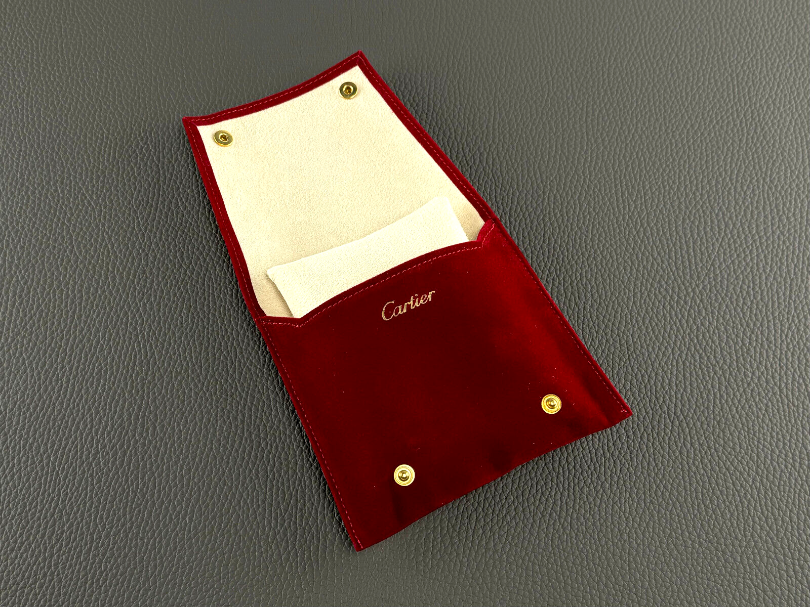 Cartier fabric watch case red