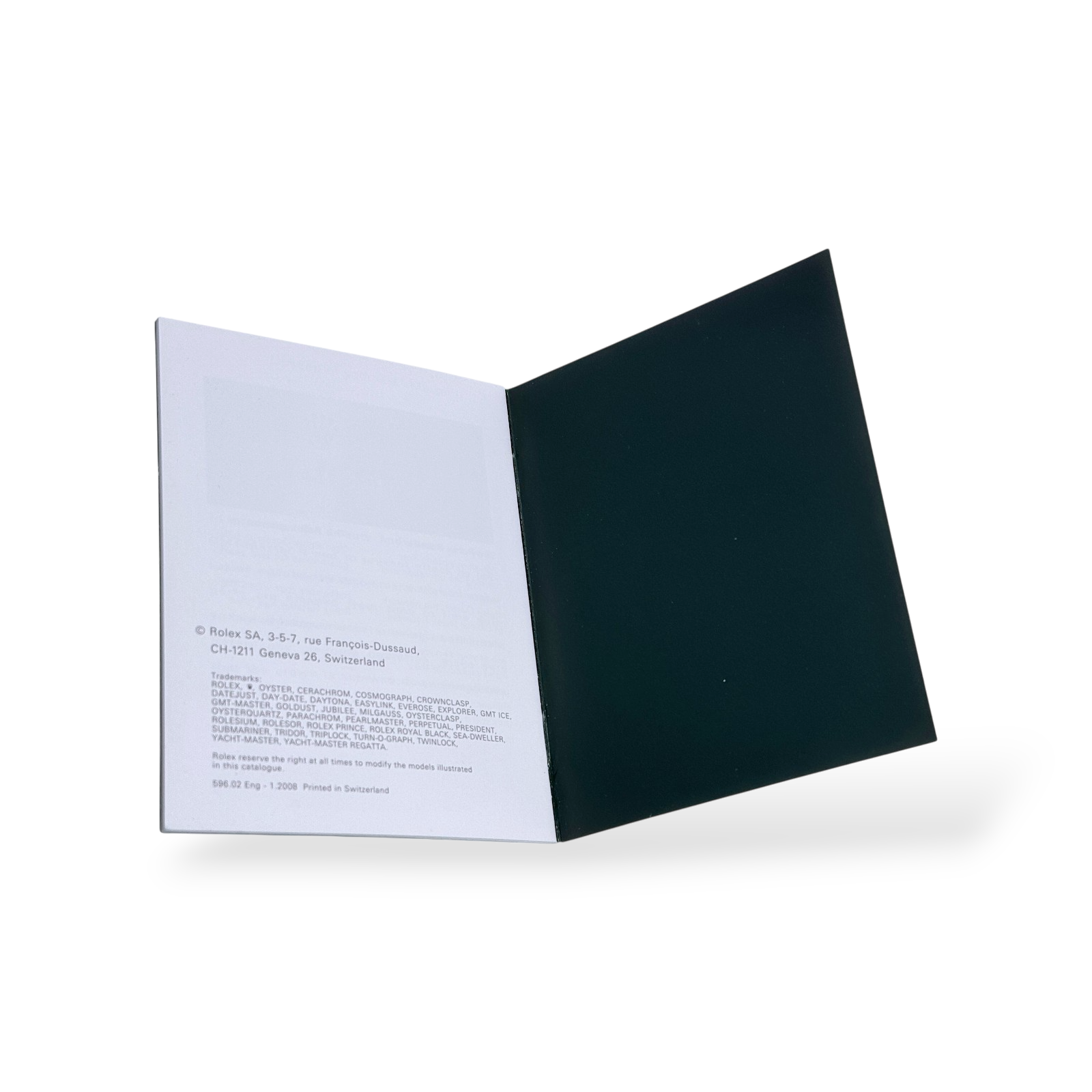 Livret Rolex GMT-Master II en anglais Réf. 596.02 Eng - 1.2008