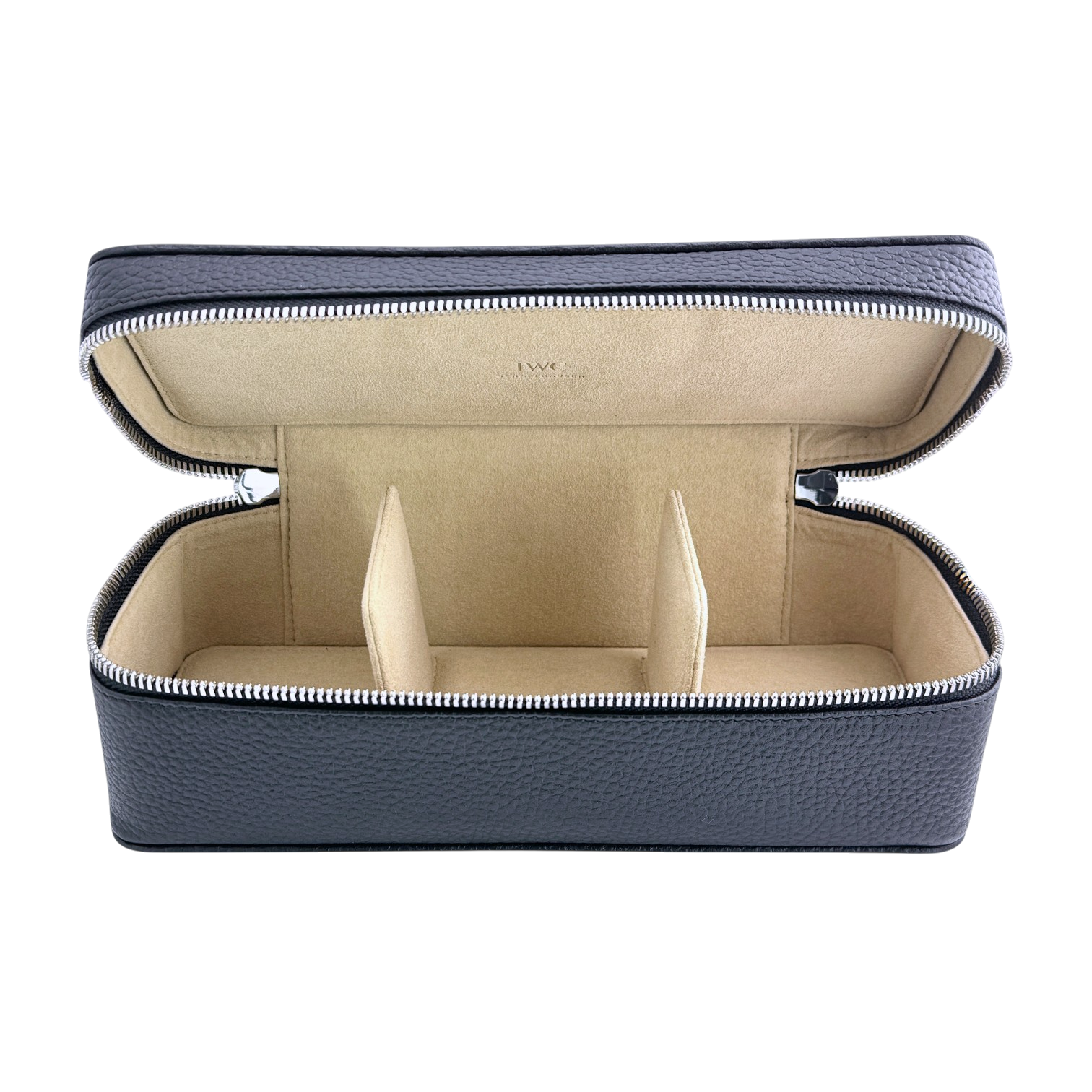 IWC-Schaffhausen 3-er Leder Uhrenetui Etui Reiseetui Reisebox Schwarz