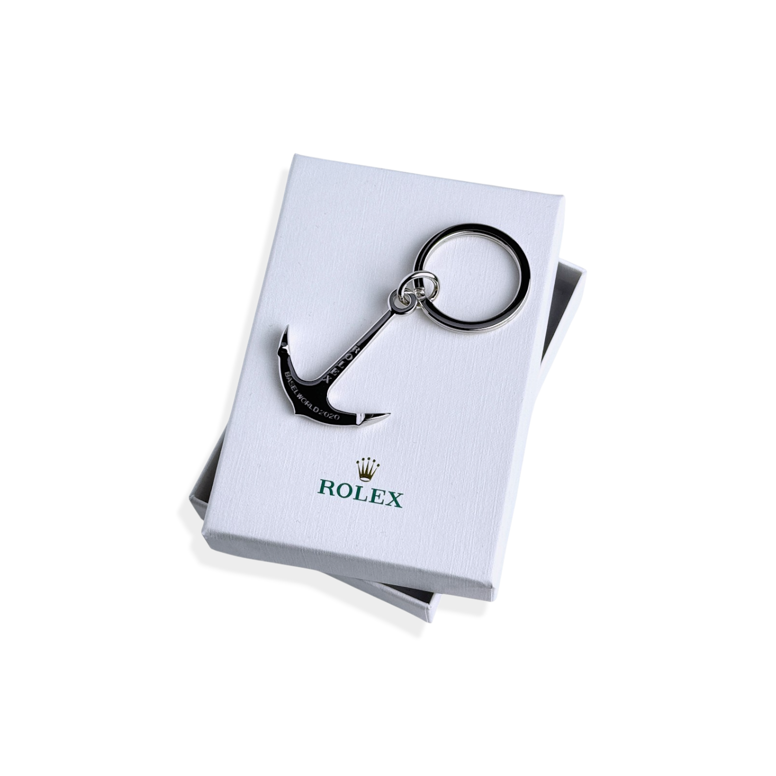 Rolex Edelstahl Schlüsselanhänger Anhänger Baselworld 2020 in Silber