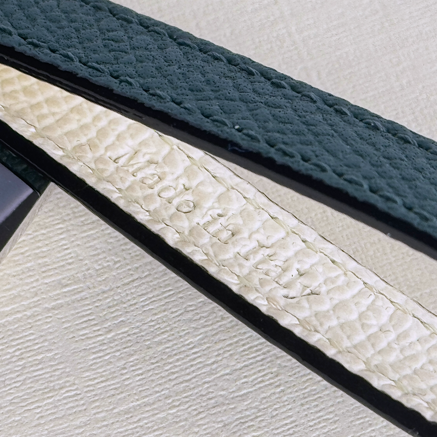 Rolex Leder, Edelstahl Schlüsselanhänger Anhänger in Grün, Beige