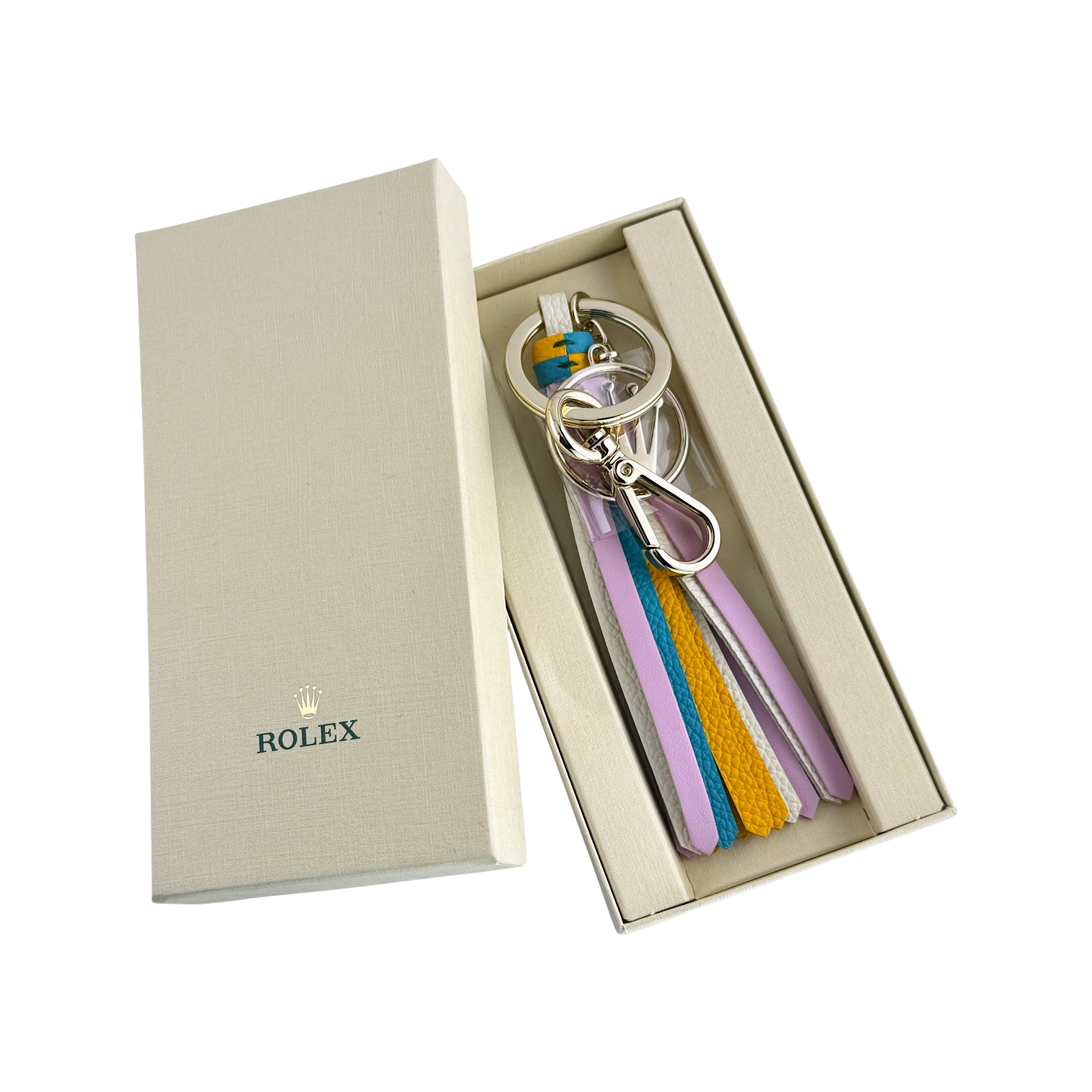 Rolex Schlüsselanhänger Edelstahl Anhänger in Gold keyring keychain key holder