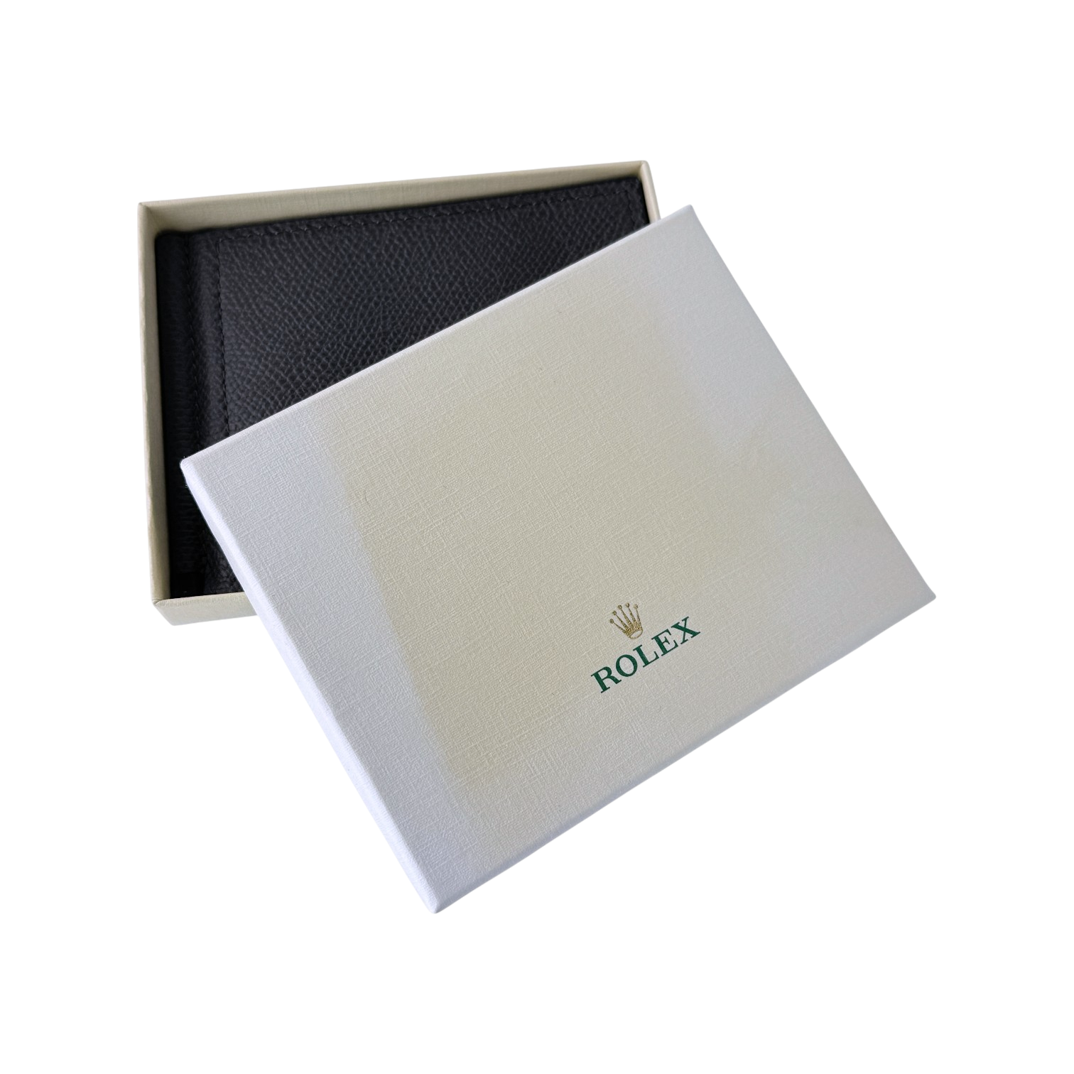 Rolex Leder Portemonnaie Brieftasche Geldbeutel mit Geldclip Grau wallet leather