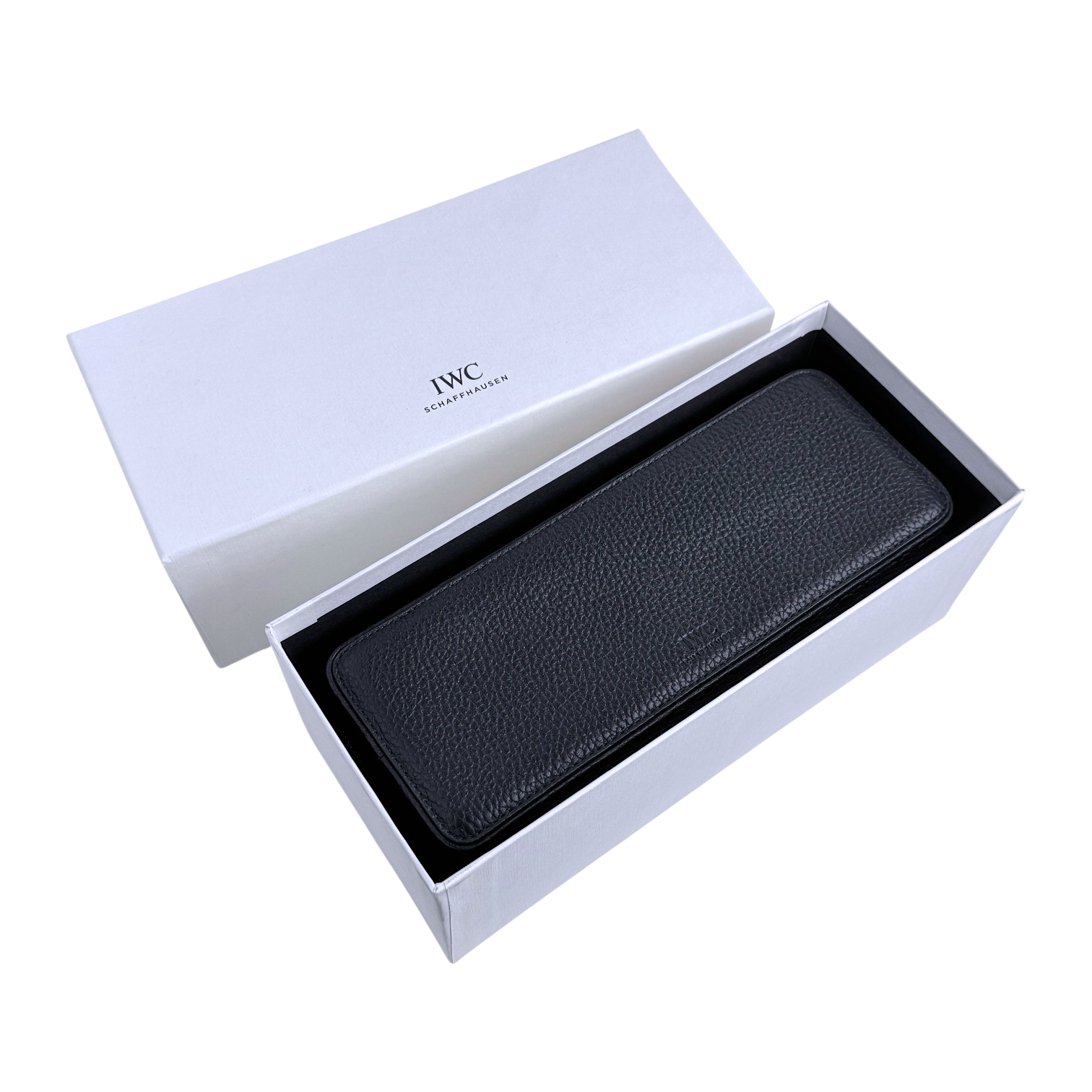 IWC-Schaffhausen 3-er Leder Uhrenetui Etui Reiseetui Reisebox Schwarz