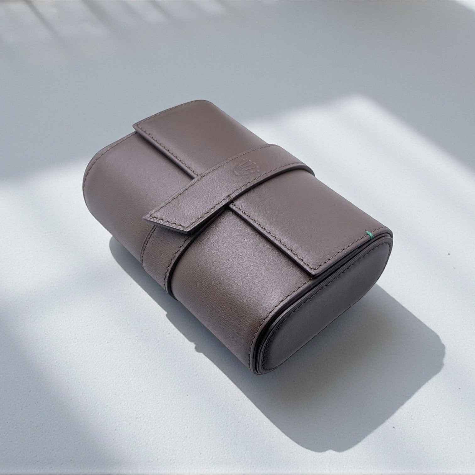 Rolex 2er-Uhrenetui Etui Reiseetui Leder Braun mit Umkarton