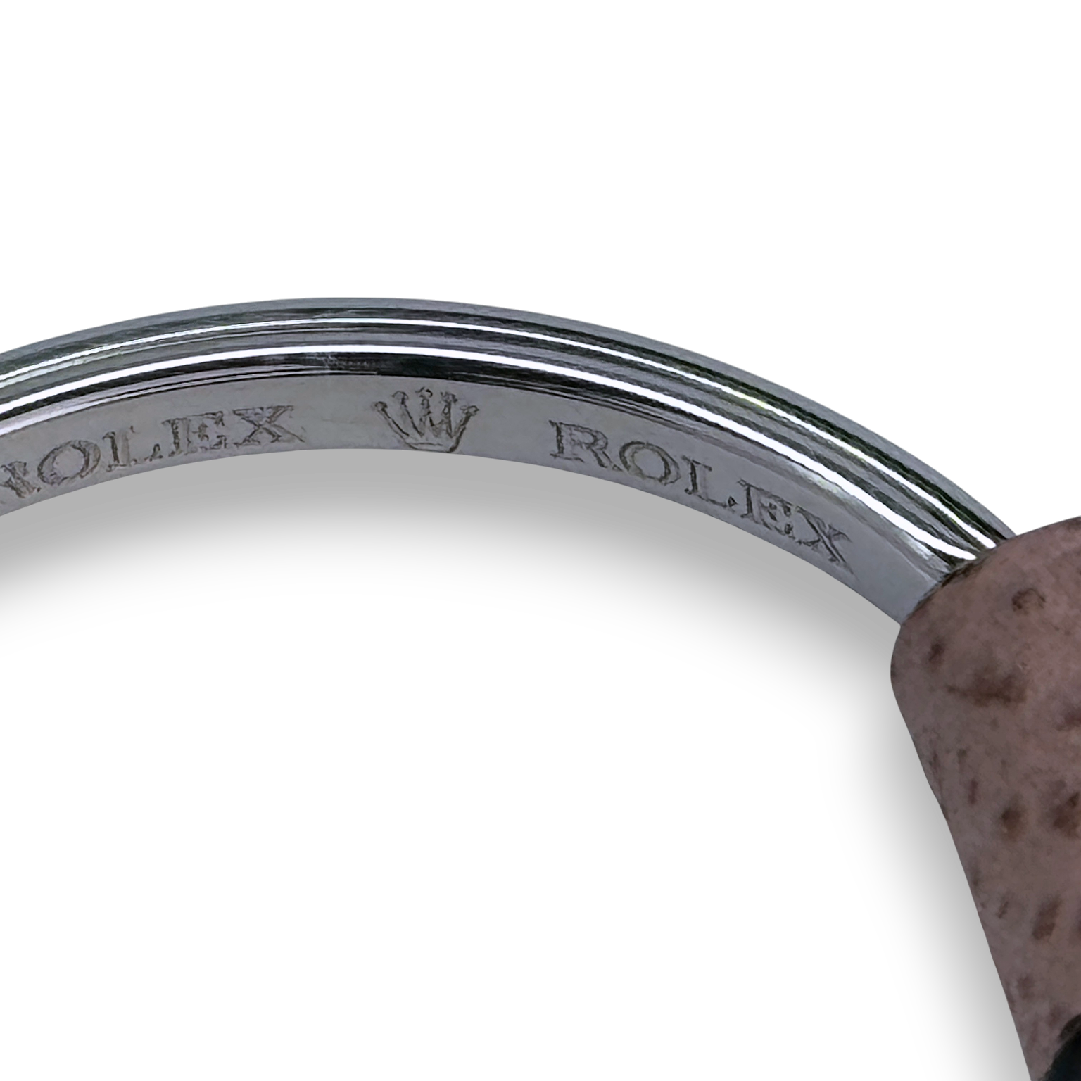 Rolex Edelstahl, Leder Schlüsselanhänger Anhänger in Silber, Braun