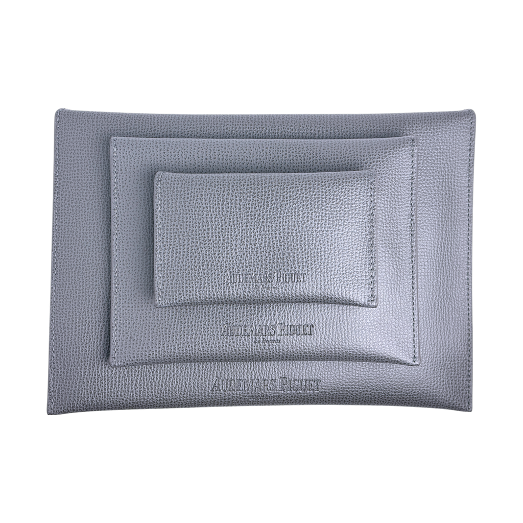 Audemars Piguet AP 3er-Set Lederetuis, Taschen Grau