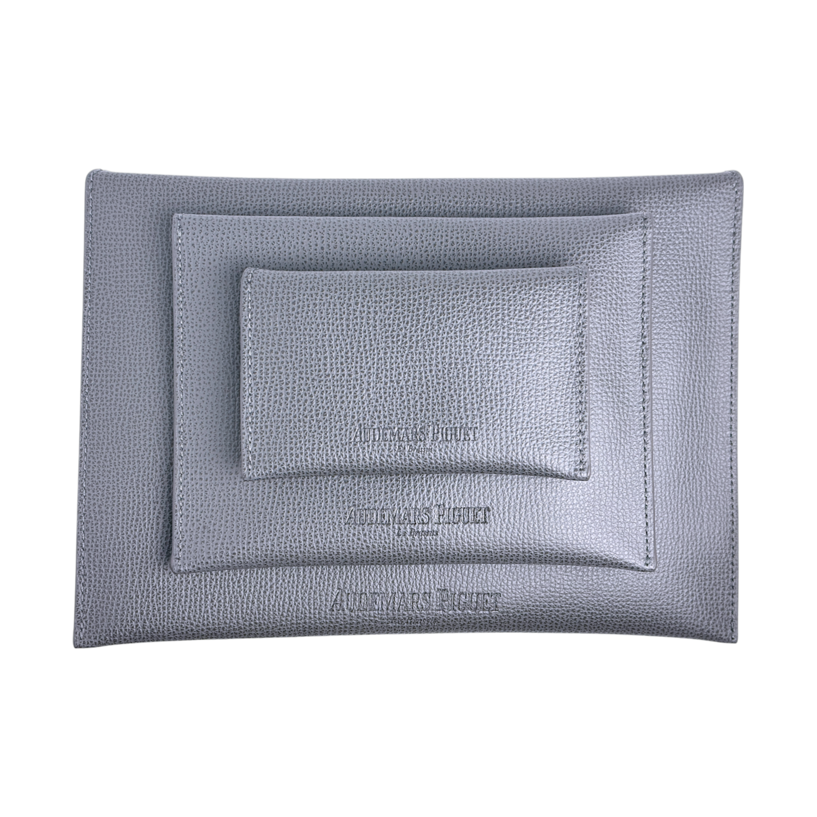 Audemars Piguet AP 3er-Set Lederetuis, Taschen Grau
