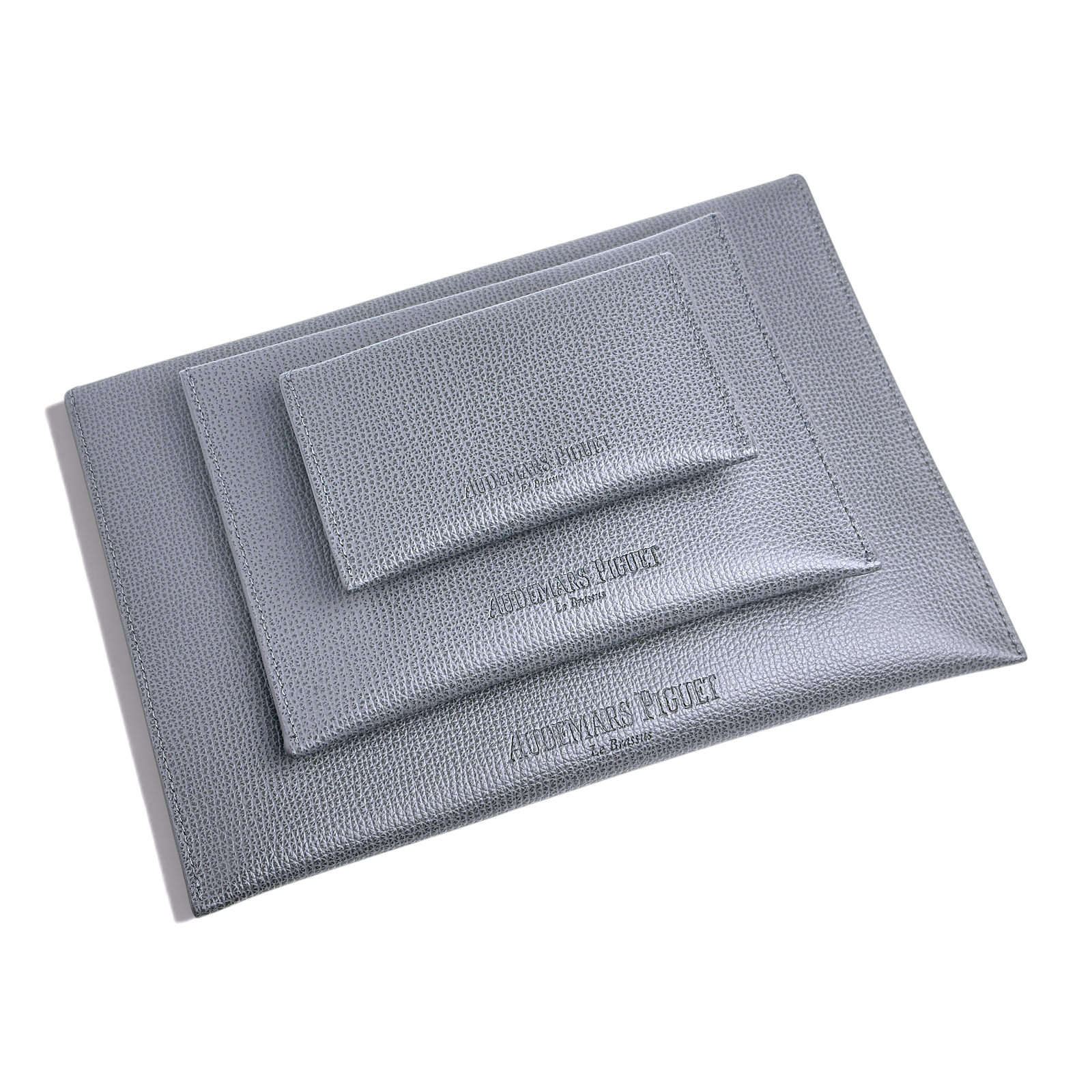 Audemars Piguet AP 3er-Set Lederetuis, Taschen Grau