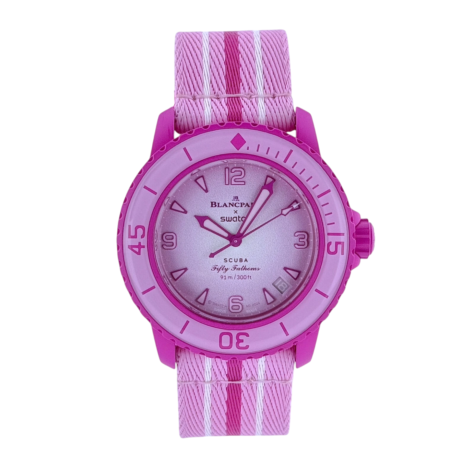 Blancpain X Swatch Scuba Fifty Fathoms Pink Ocean Armbanduhr SO35P400