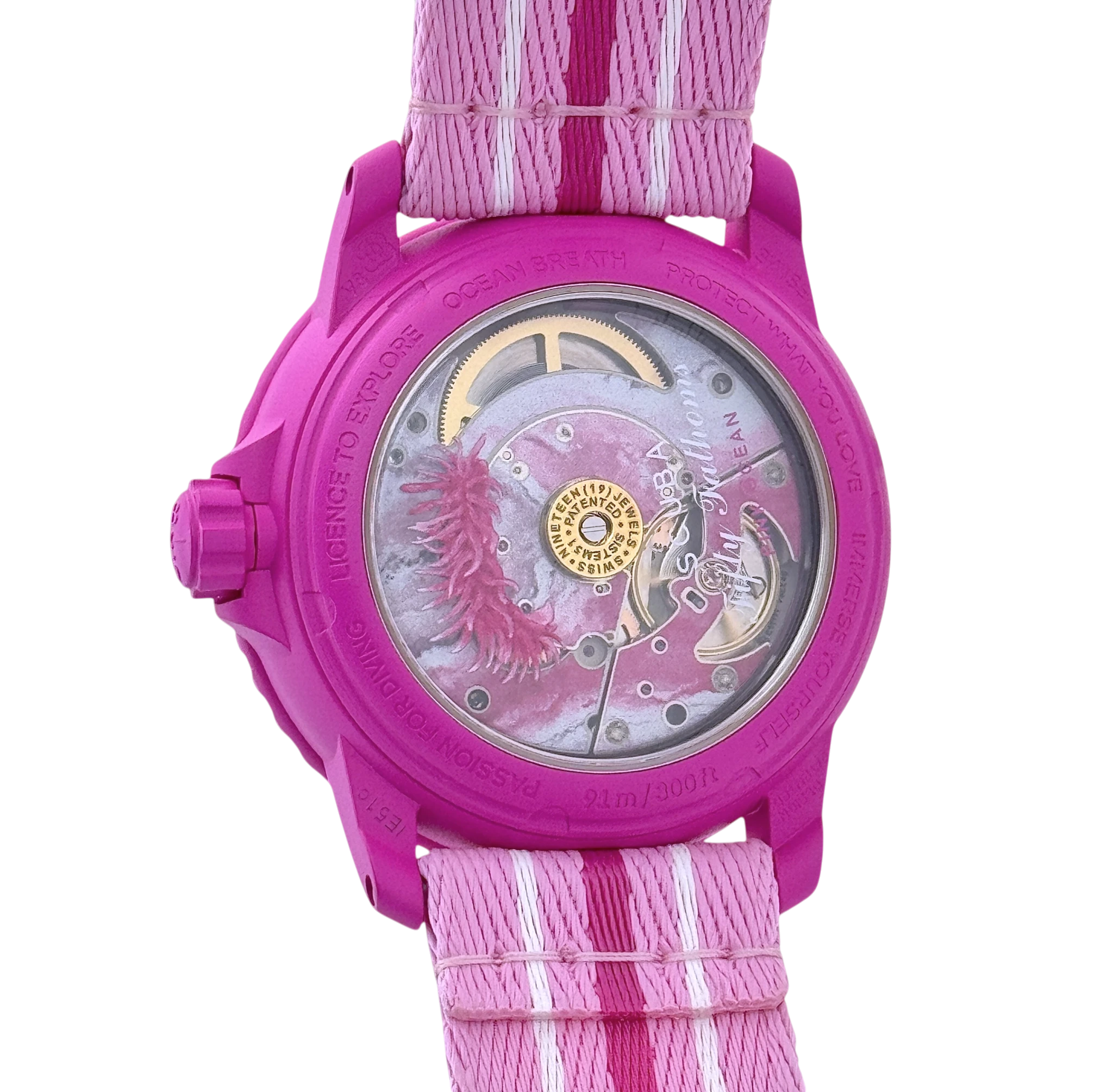 Blancpain X Swatch Scuba Fifty Fathoms Pink Ocean Armbanduhr SO35P400