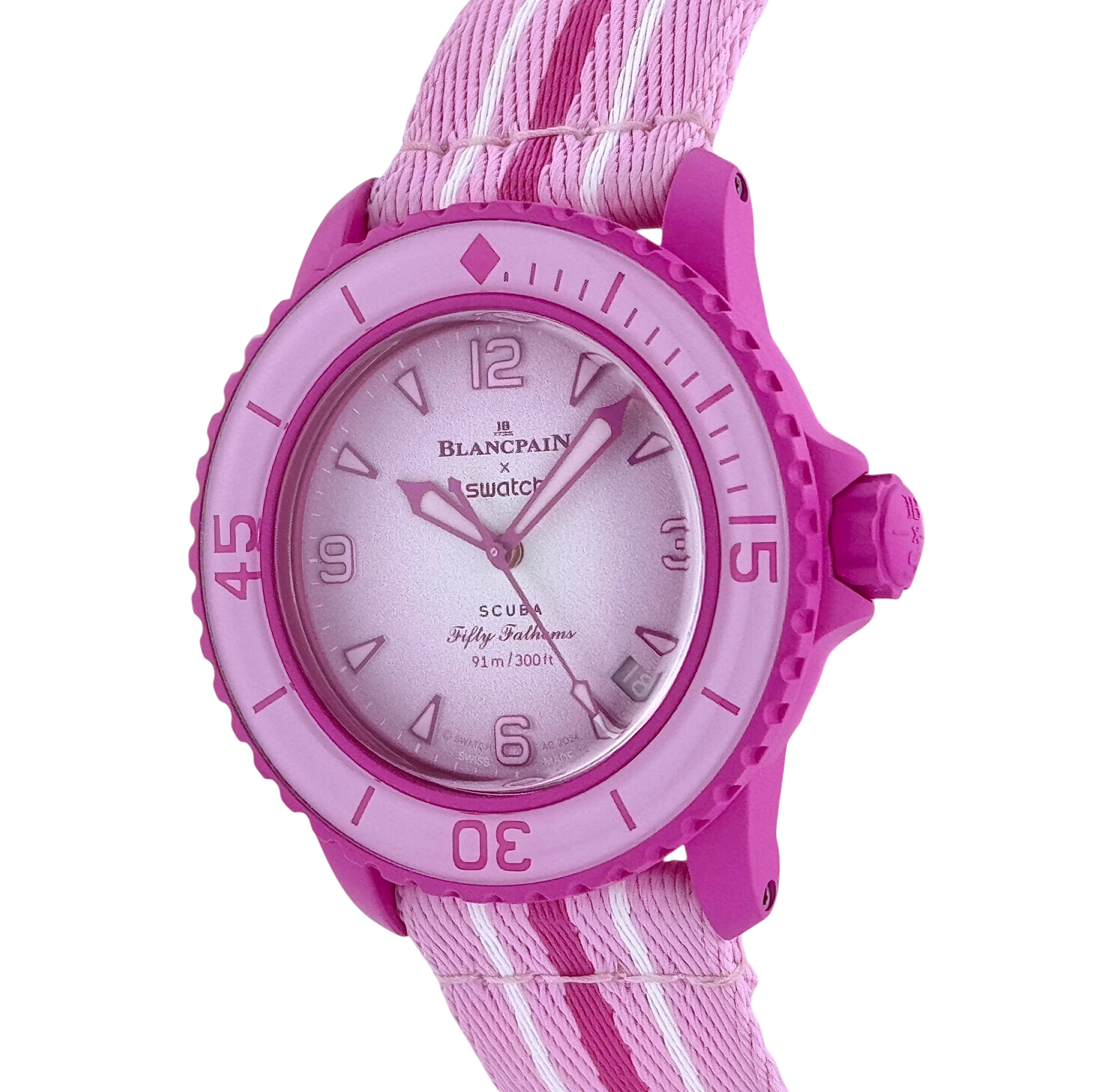 Blancpain X Swatch Scuba Fifty Fathoms Pink Ocean Armbanduhr SO35P400