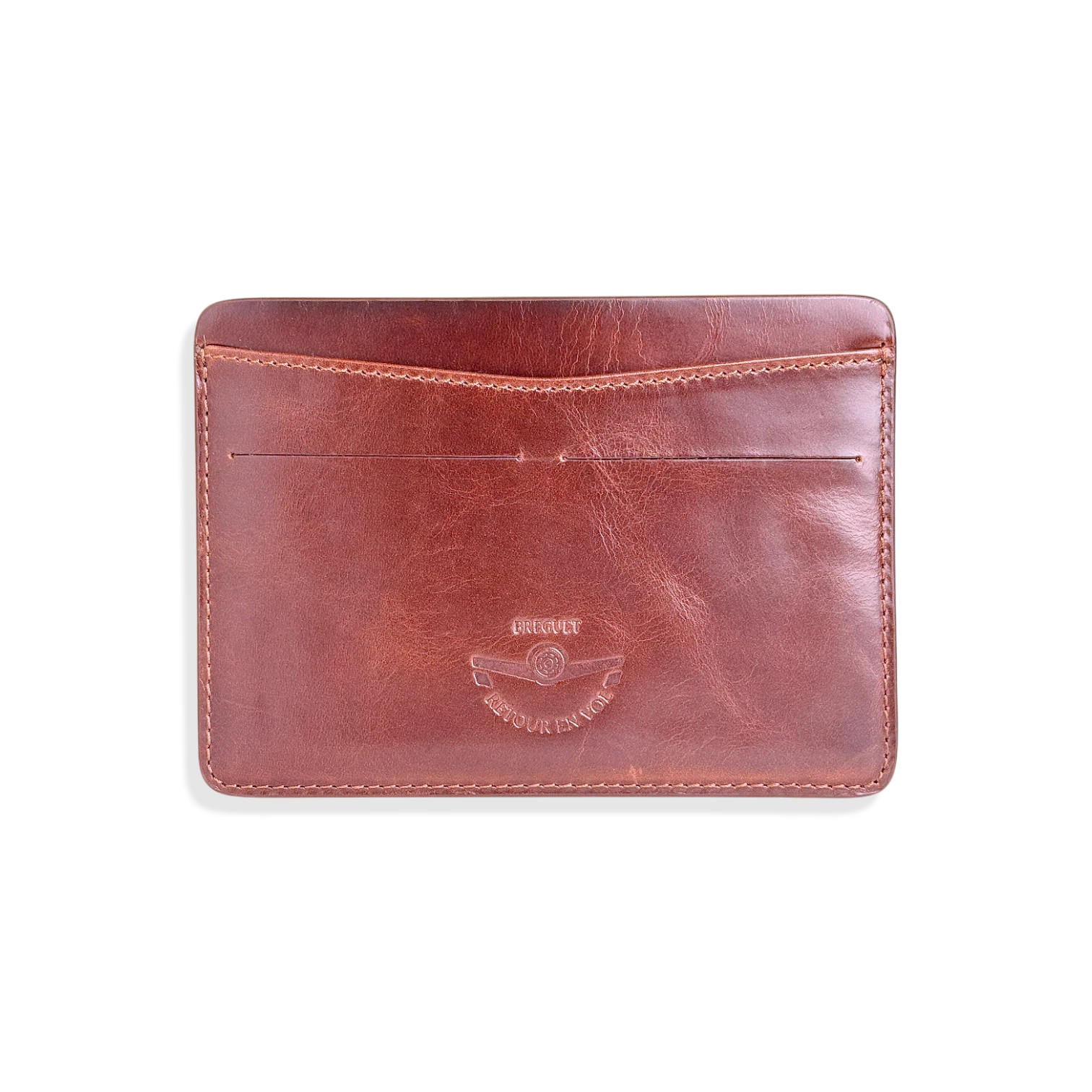 Breguet Leder Kartenetui, Kartenhalter Braun mit Staubbeutel