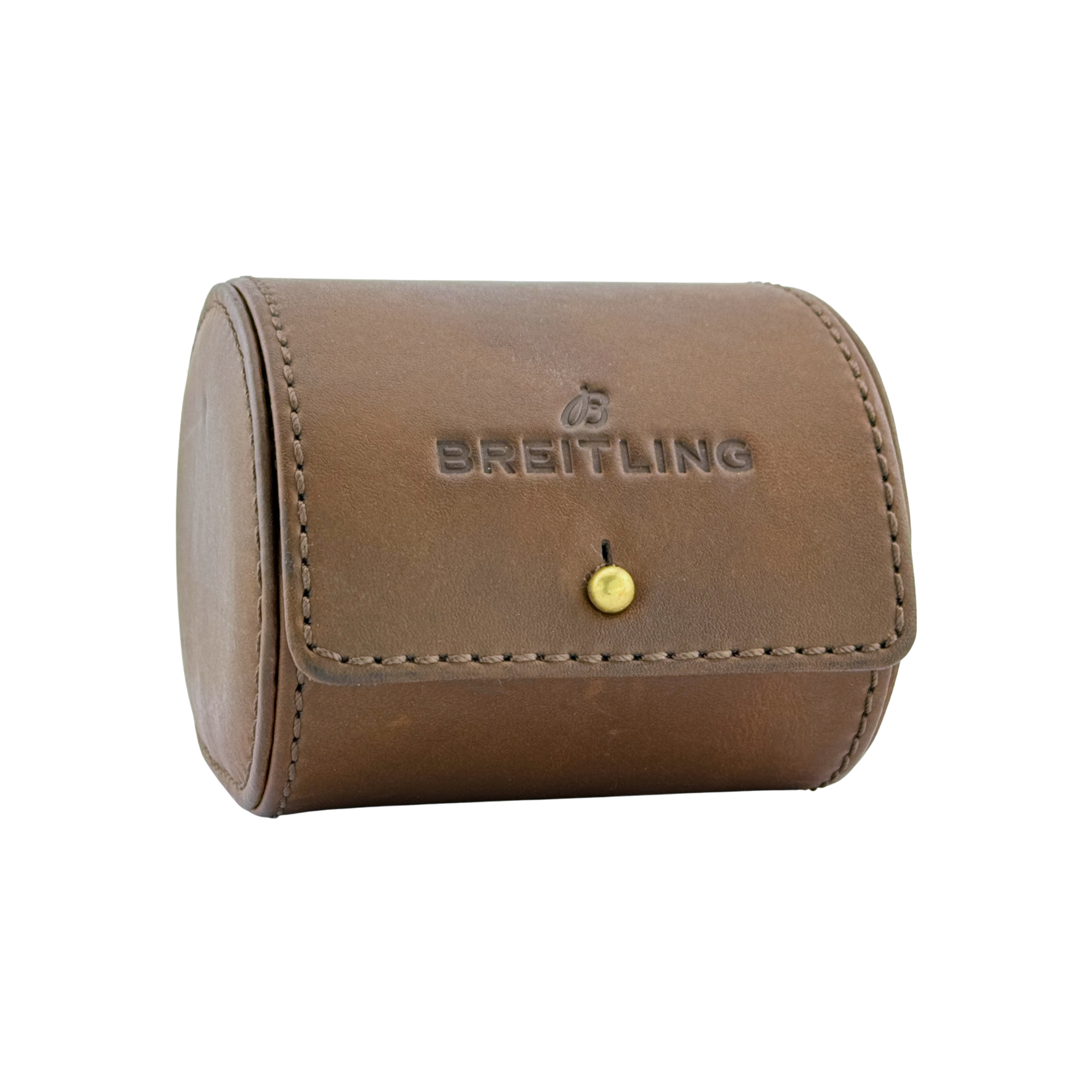 Breitling Uhrenetui Etui Reiseetui Reisebox Echtleder Braun travel case pouch