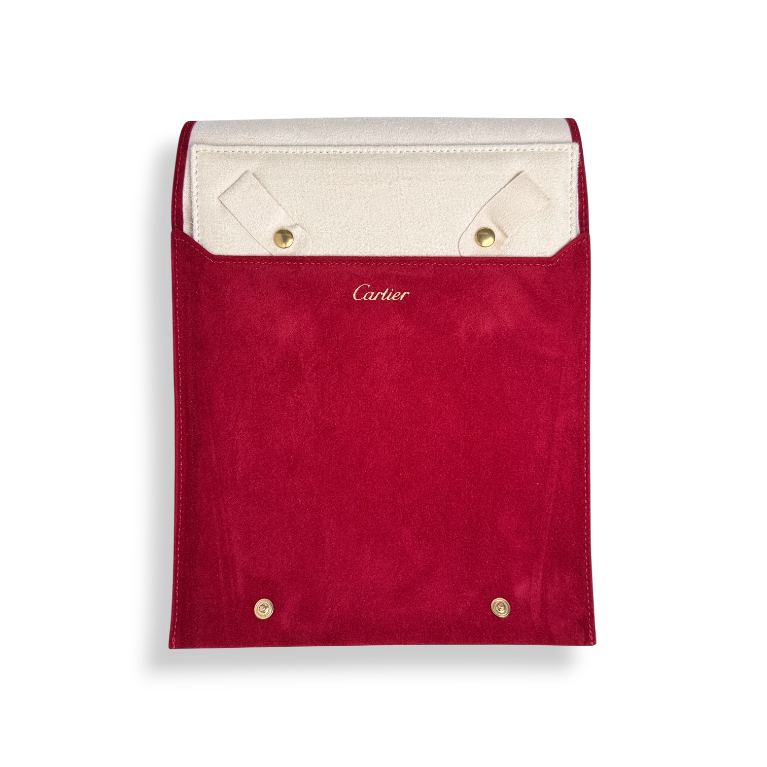 Cartier Kettenetui Stoffetui Reiseetui Etui für Kette Rot travel case pouch red