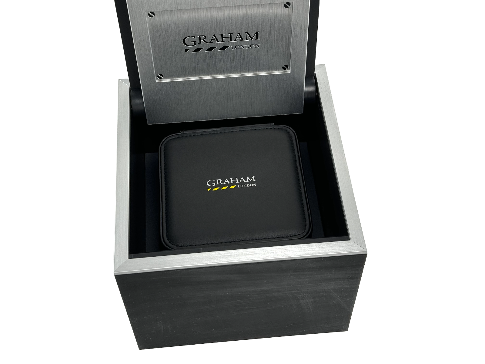 Graham London Box Uhrenbox Karton watch box case mit Etui Schwarz black