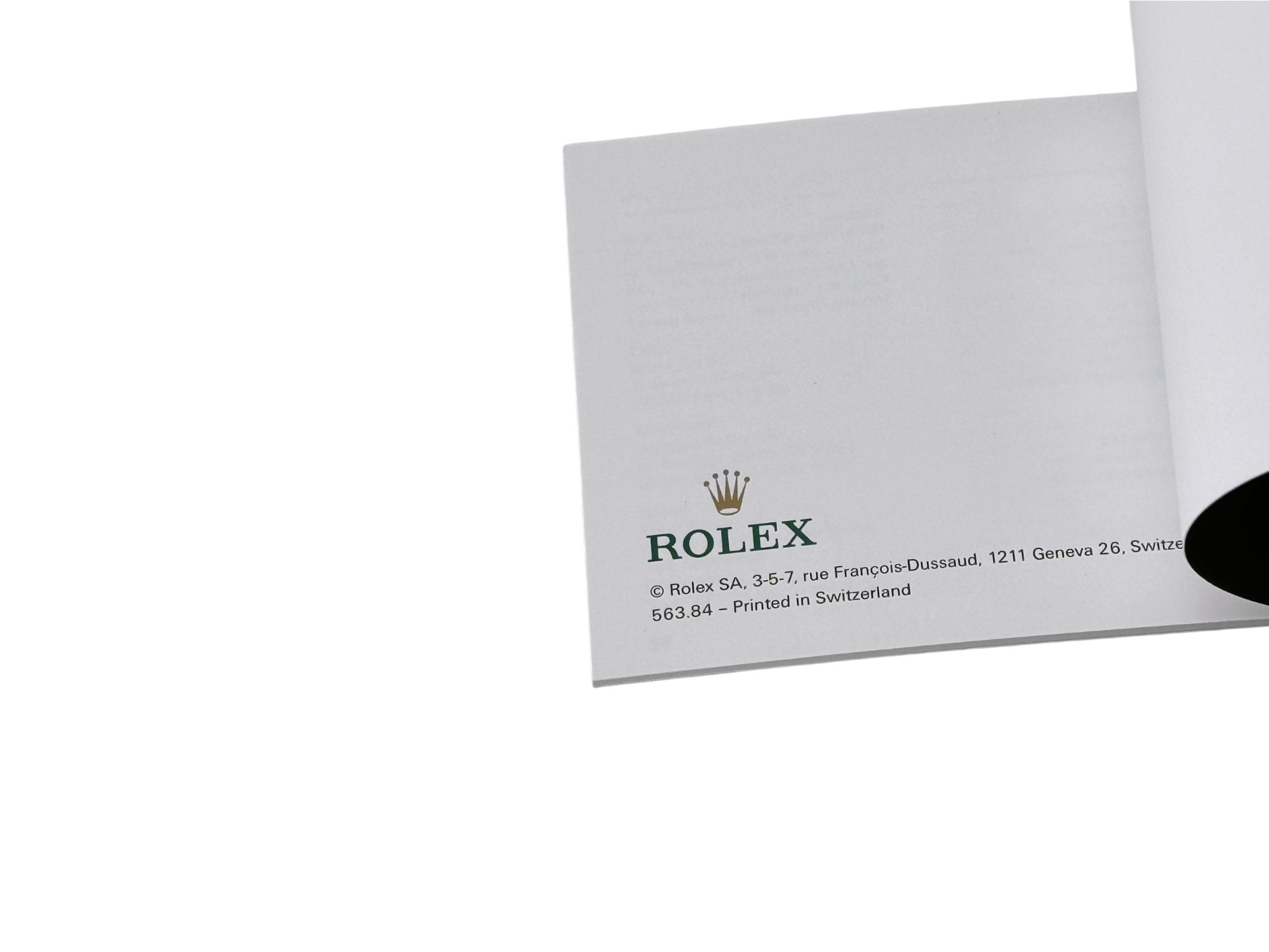 Rolex Guarantee Booklet Ref. 563.84