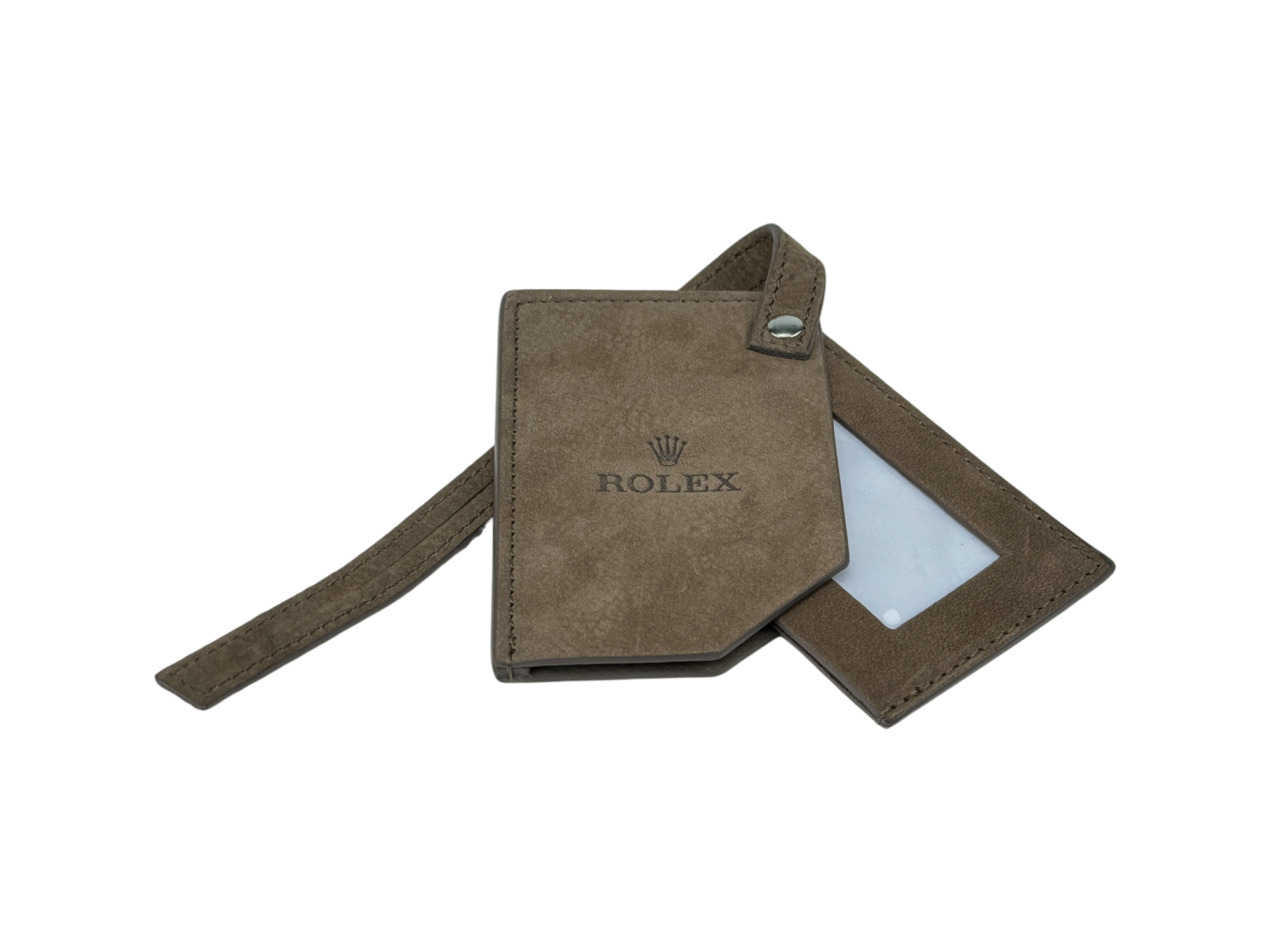 Rolex Luggage Tag Suede Brown