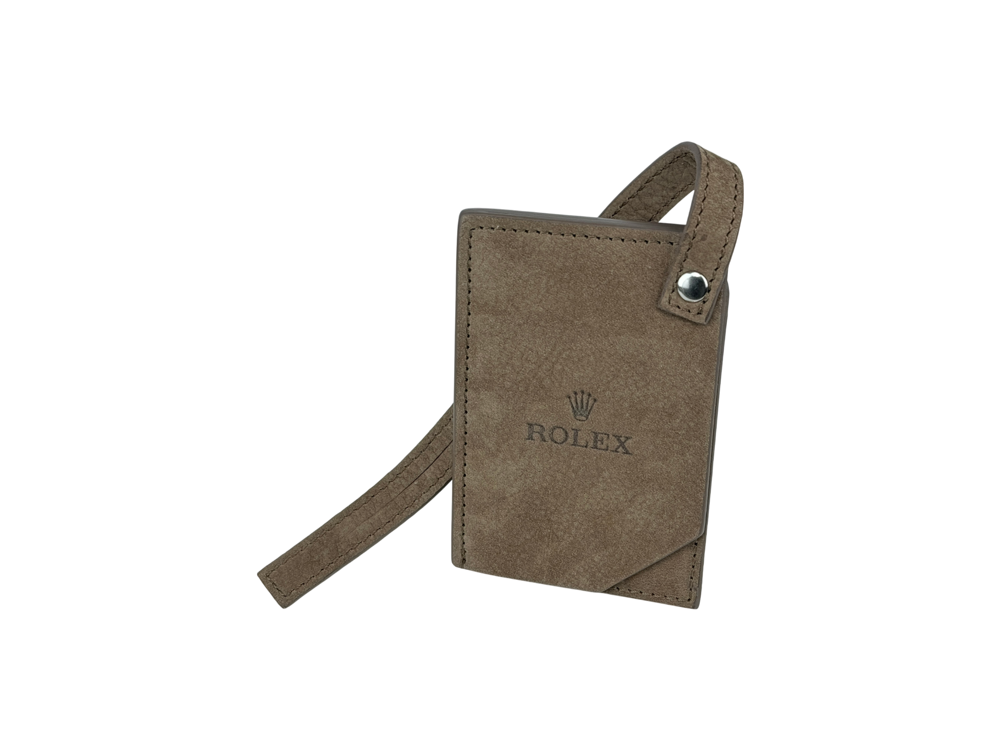 Rolex Luggage Tag Suede Brown