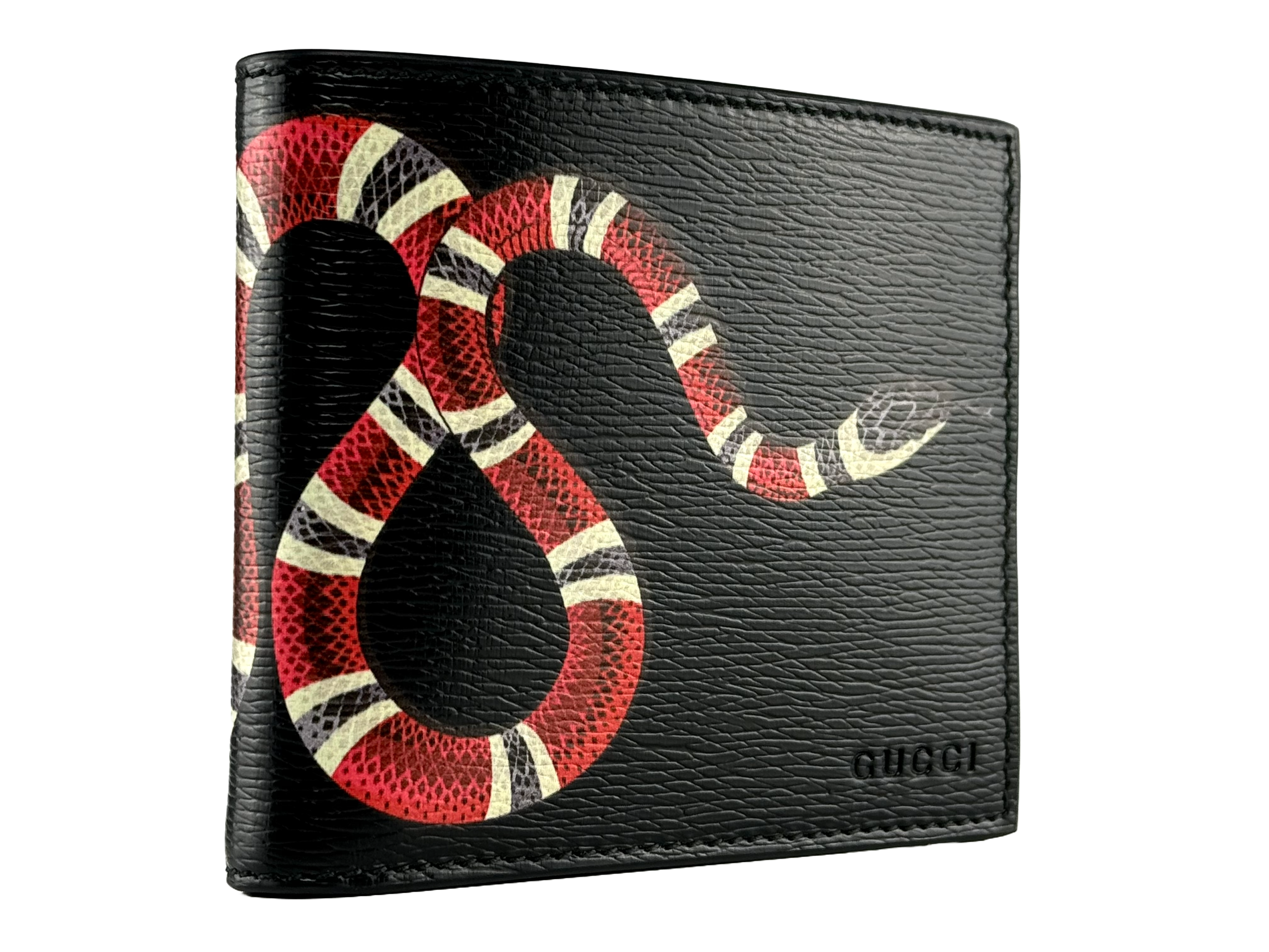 Gucci wallet snake pattern leather black