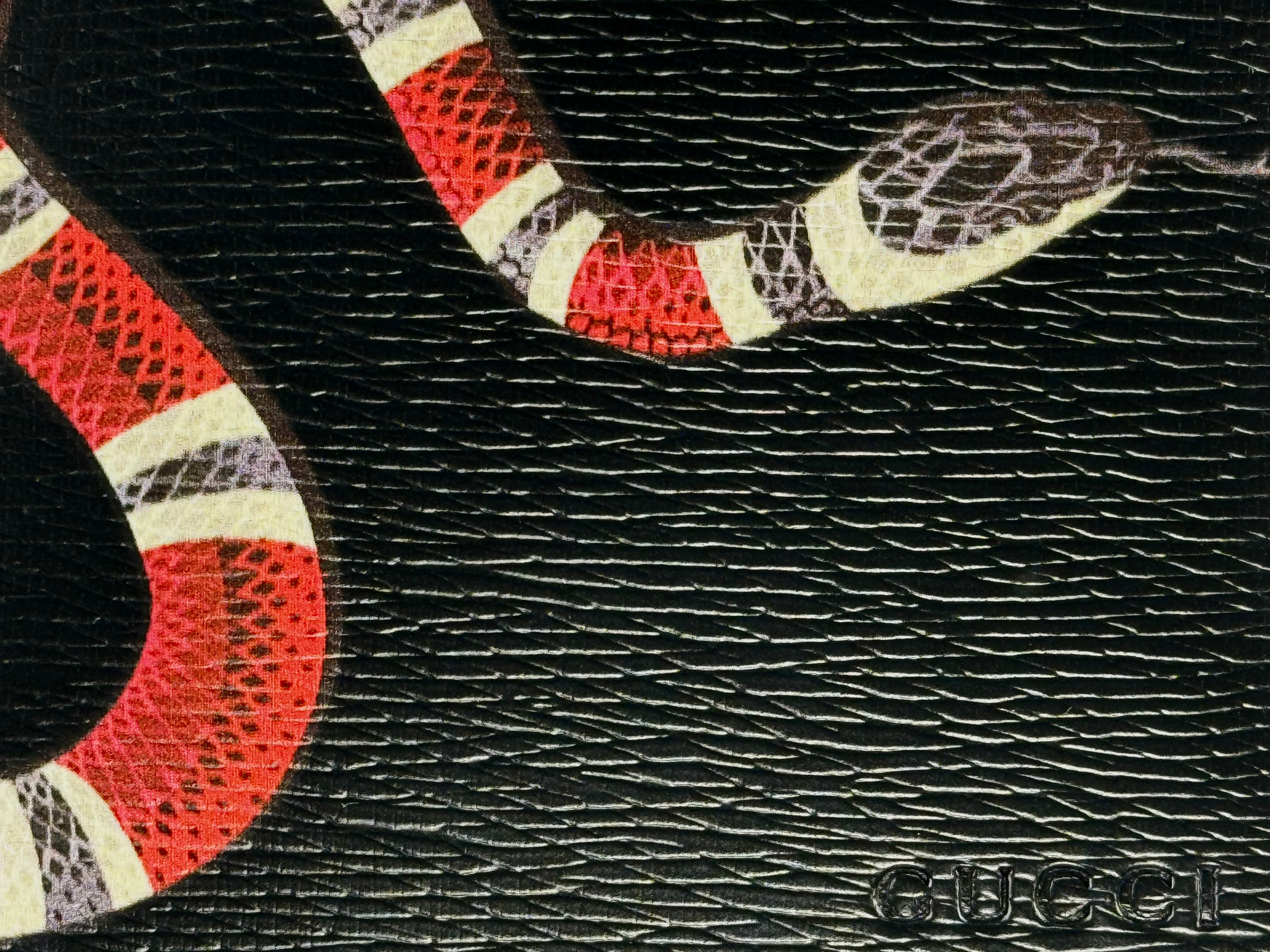 Gucci wallet snake pattern leather black